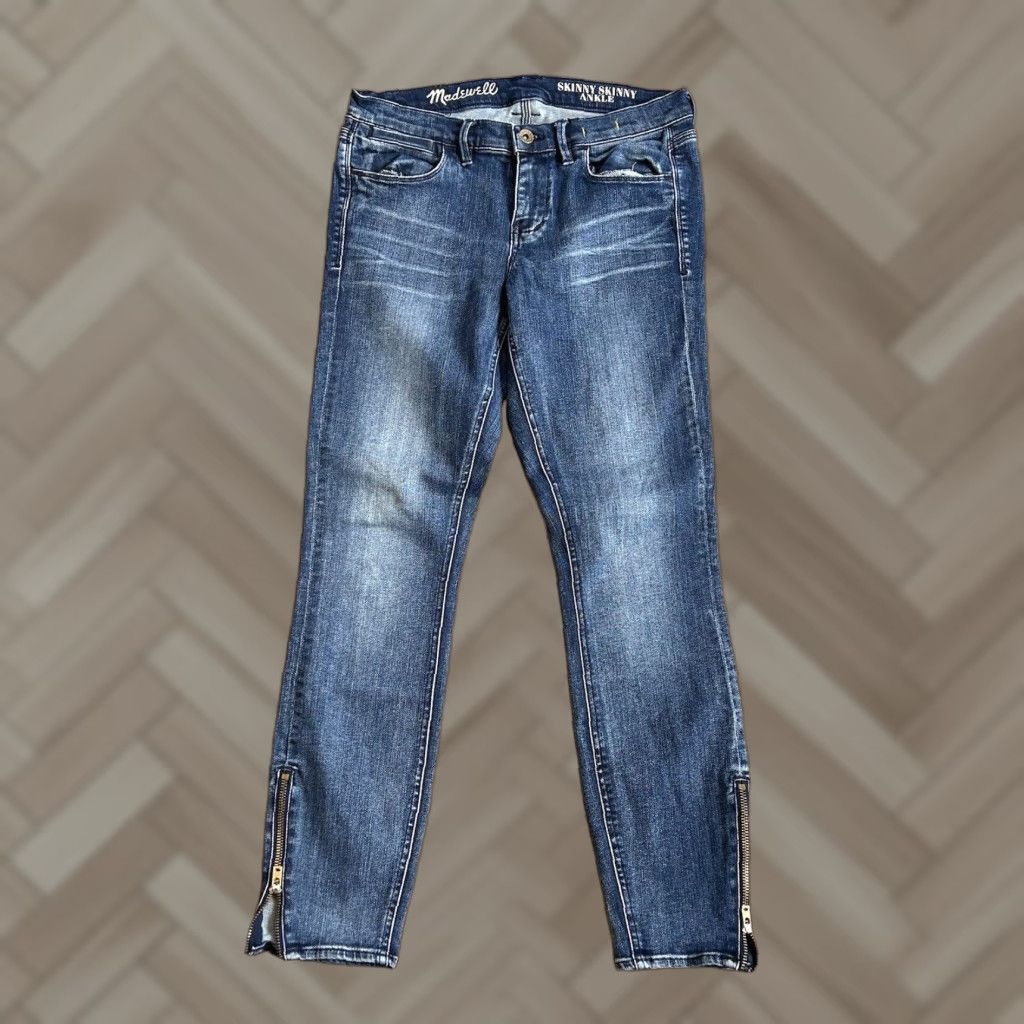 Madewell Madewell Skinny Skinny Ankle Jeans Denim Zippers Stretch Mid Rise sz 28 Size 28" / US 6 / IT 42 - 1 Thumbnail