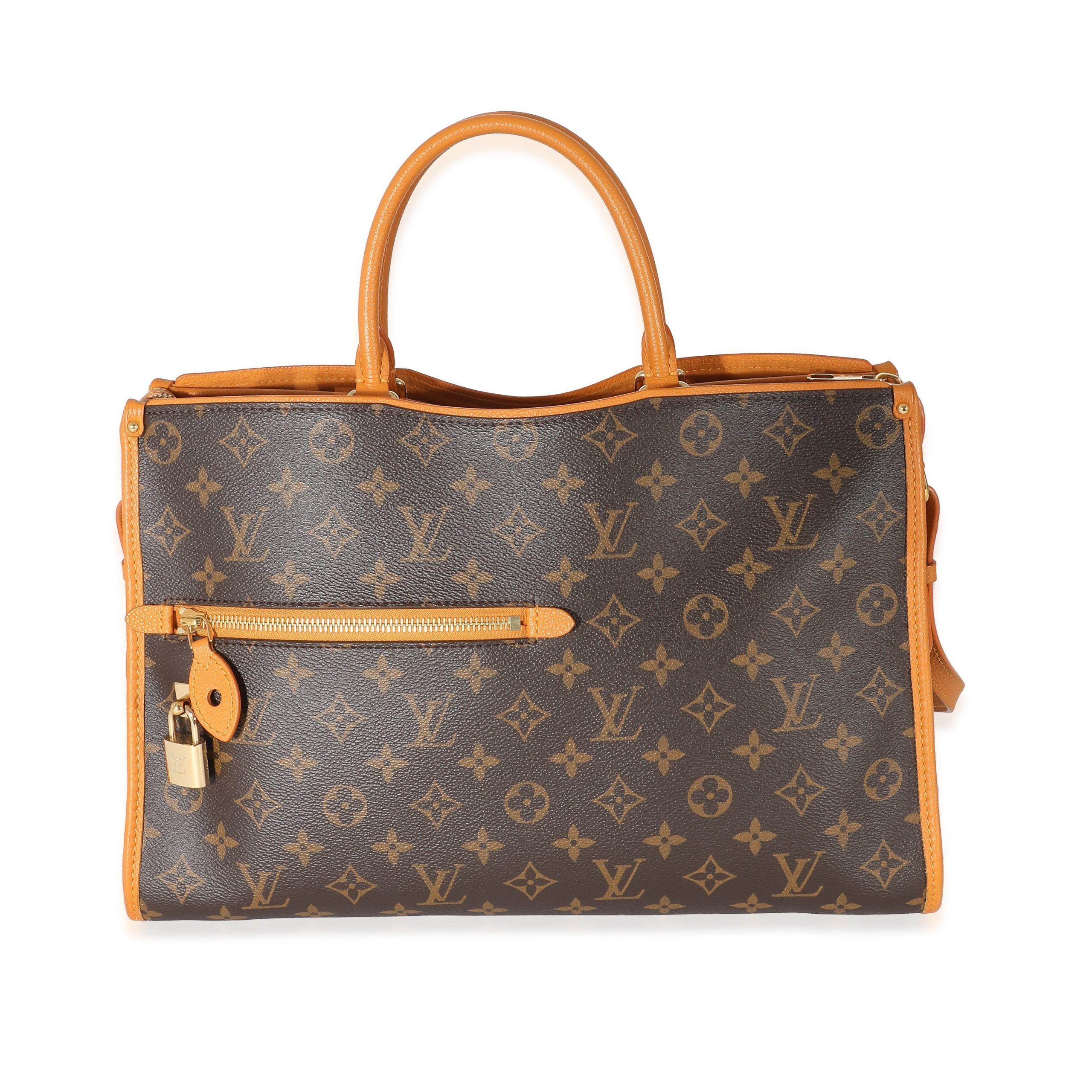 image of Louis Vuitton Saffran Monogram Canvas Popincourt Mm in Brown, Women's