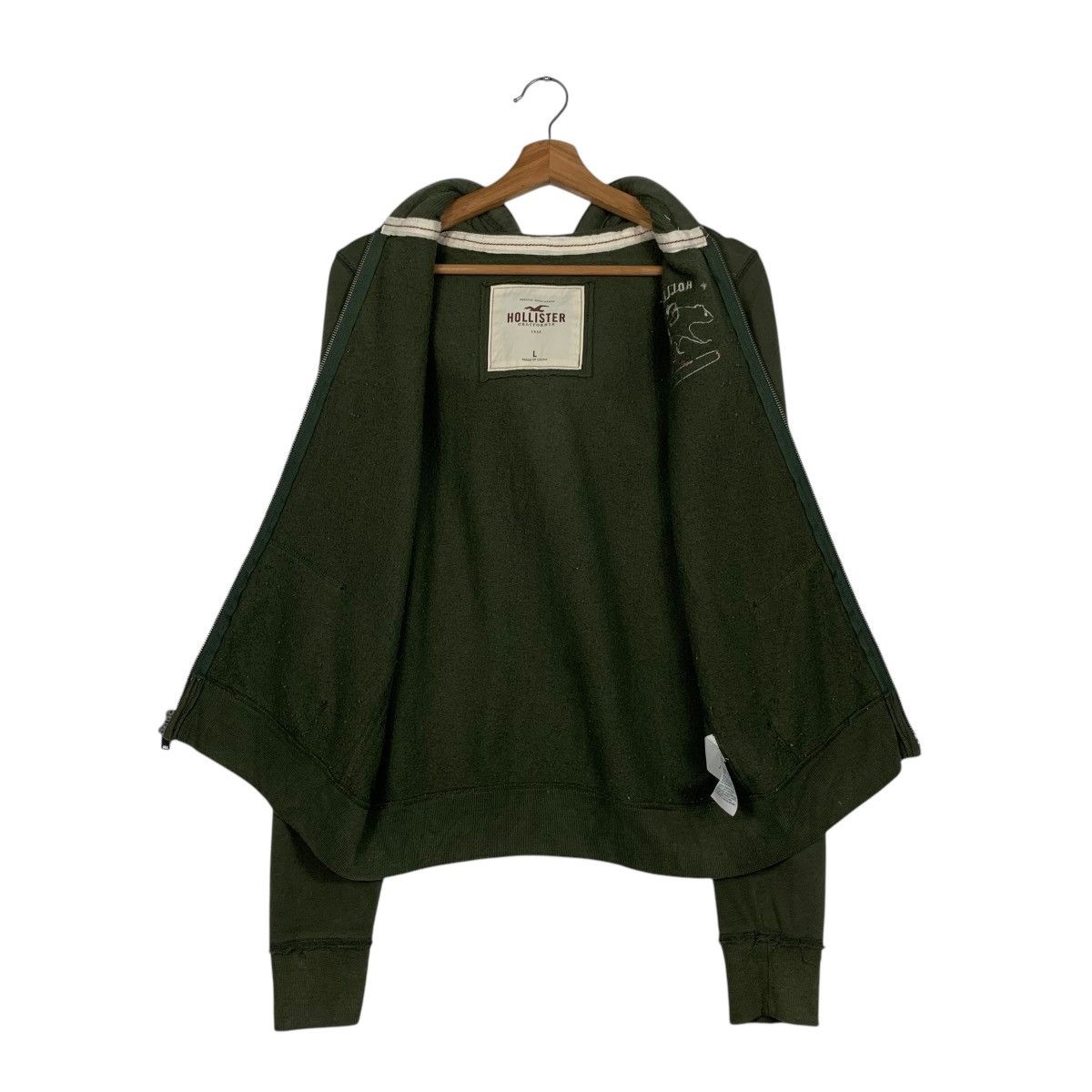Hollister HOLLISTER Green Zipper Hoodies Sweatshirt #1988-C86 Size L / US 10 / IT 46 - 12 Thumbnail