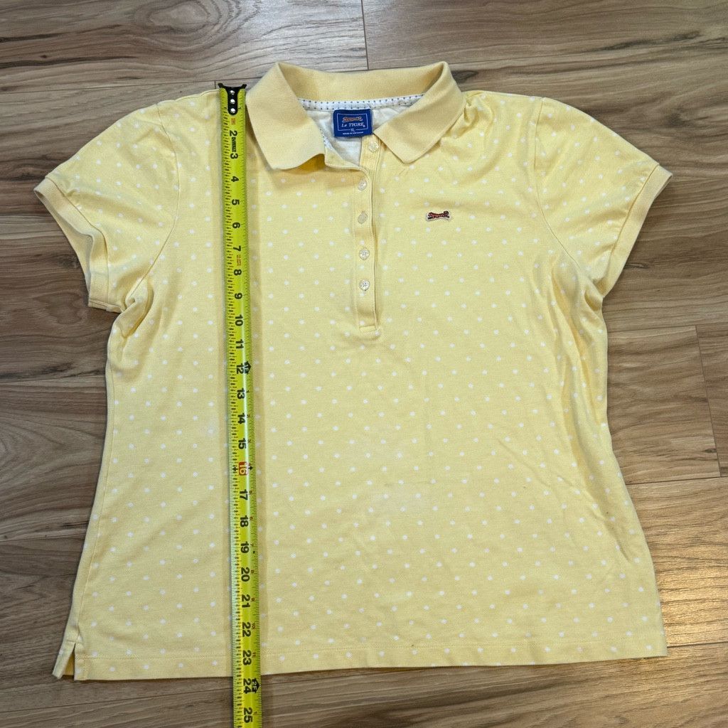 Le Laboureur Le Tigre Women’s XL Yellow Polka Dot Polo Shirt Size XXL / US 16-18 / IT 52-54 - 5 Thumbnail