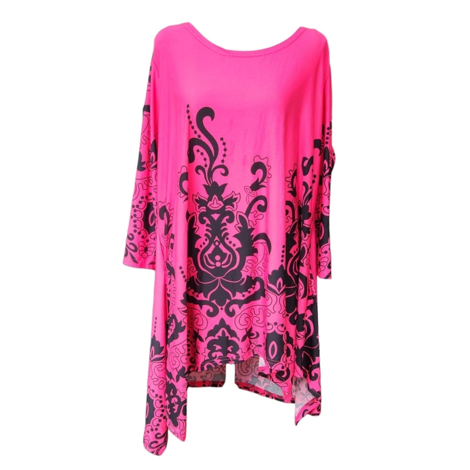 White Mark White Mark Size 3XL Top Pink Baroque Oversized Asymmetrical Size 3XL / US 20-22 - 1 Thumbnail