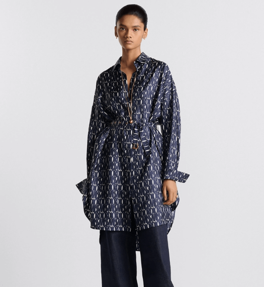 Dior o1w1db11225 451R45 Mini Shirt Dress in Navy Blue/White Size M / US 6-8 / IT 42-44 - 5 Thumbnail