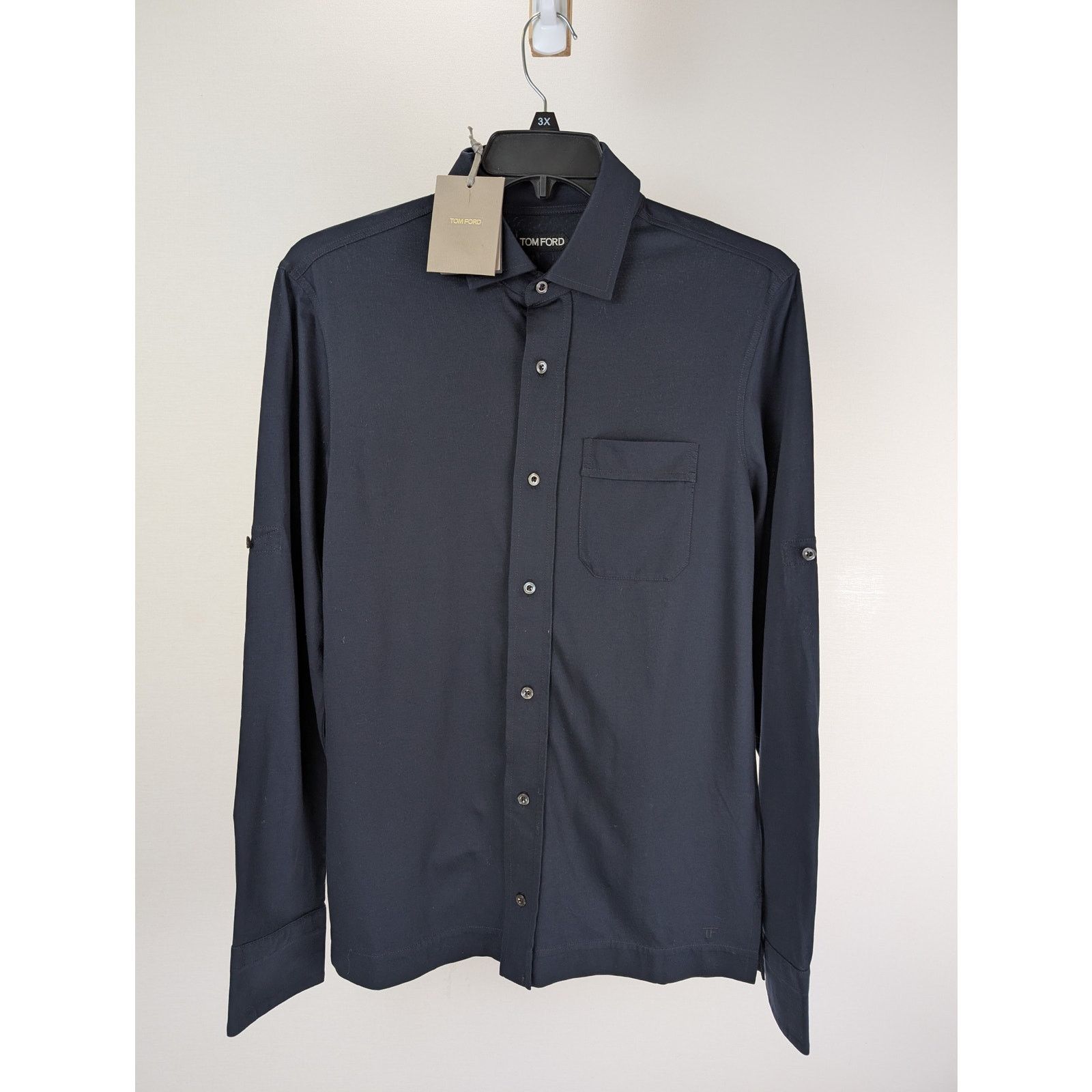 Tom Ford o1rshd1 Button up Shirt in Navy Blue Size US M / EU 48-50 / 2 - 2 Thumbnail