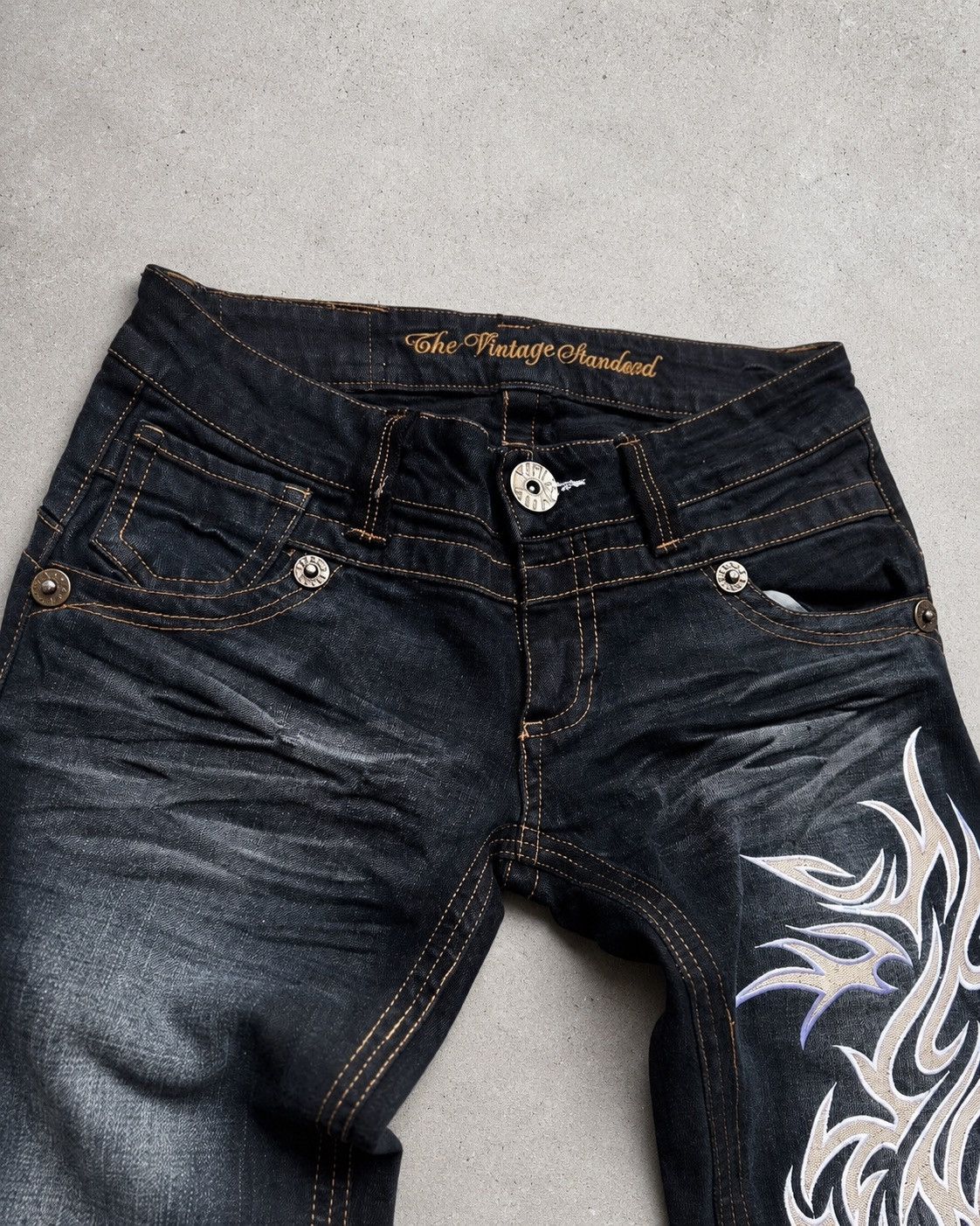 Le Grande Bleu (L.G.B.) TVS phyton leather lace up flare jeans Size US 27 - 3 Thumbnail