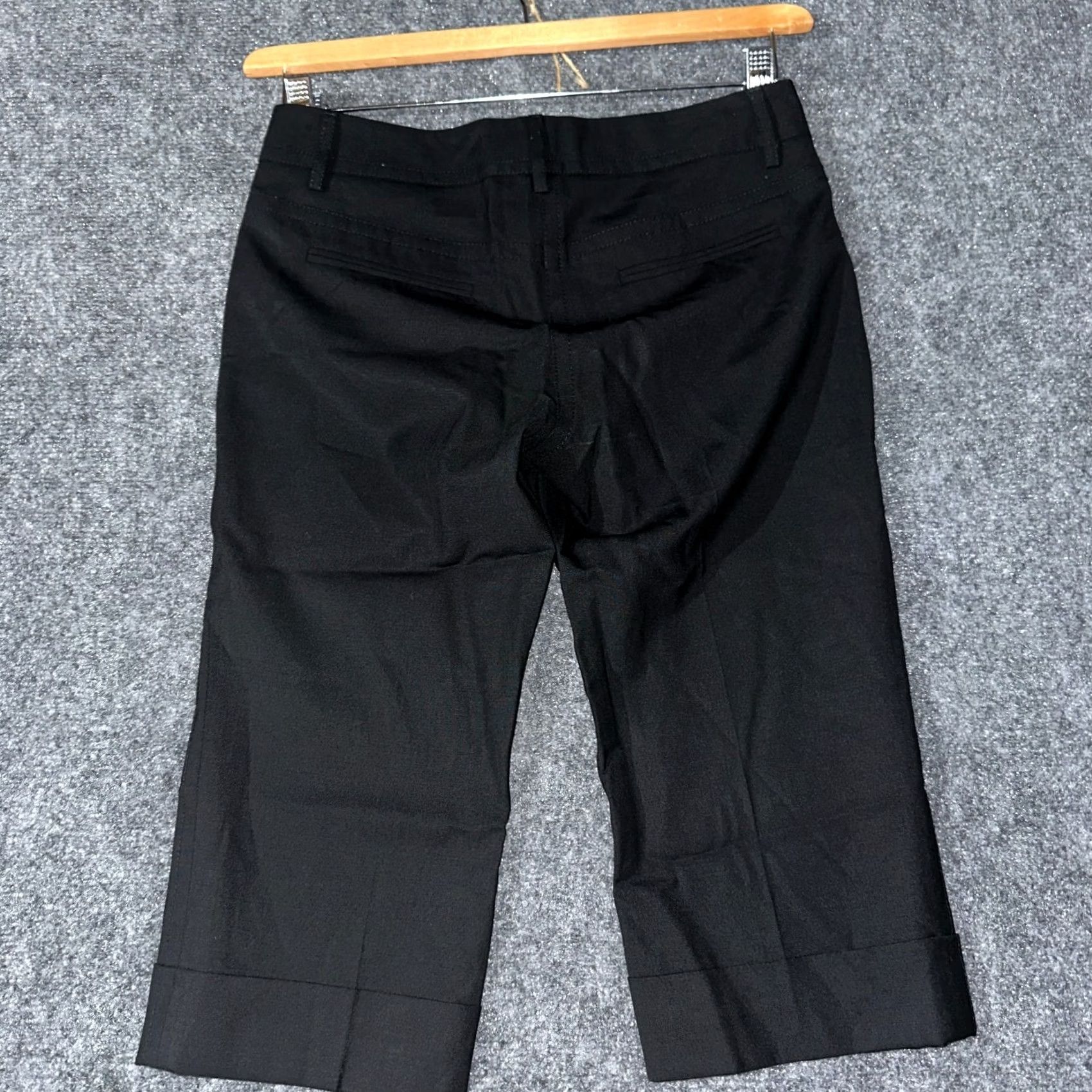 Theory Theory Pants Womens 0 Black Wool Stretch Straight Leg Crop Pockets Cuffed Zip Size 25" / US 0 / IT 36 - 7 Thumbnail