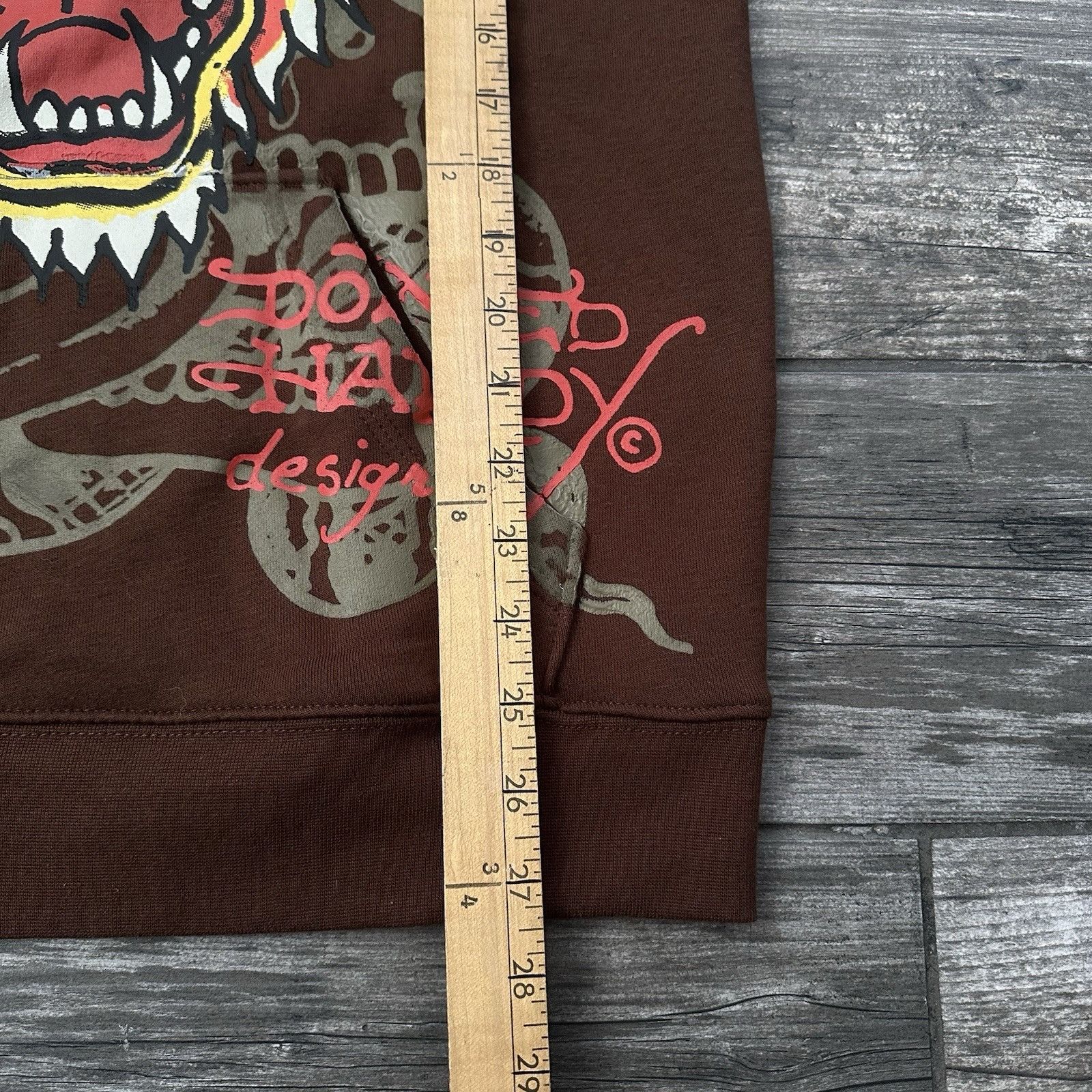 Ed Hardy ED HARDY BROWN PULLOVER HOODIE SWEATSHIRT SZ M TIGER LOS ANG Size US M / EU 48-50 / 2 - 4 Thumbnail