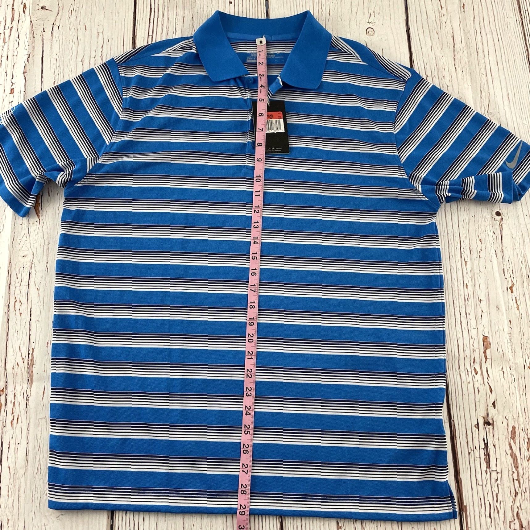 Nike Nike Tour Performance Striped Short Sleeve Polo Shirt Men's L Blue Size US L / EU 52-54 / 3 - 5 Thumbnail