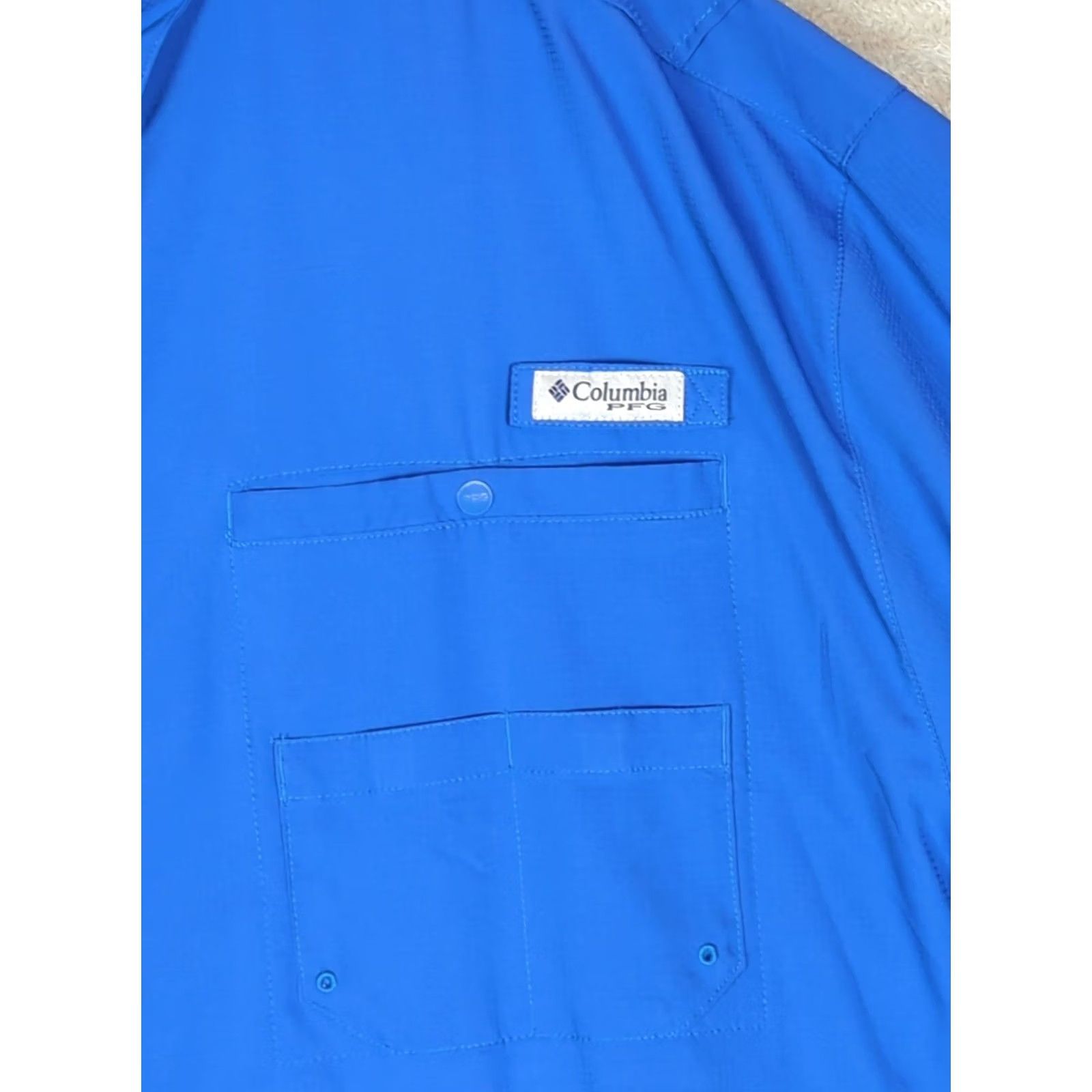 Vintage Columbia Tamiami PFG Fishing Shirt 4X Blue Short Sleeve Button-Up Collared Pocketed Relaxed Fit Mens Mens Big & Tall Shirt Size US XXL / EU 58 / 5 - 3 Thumbnail