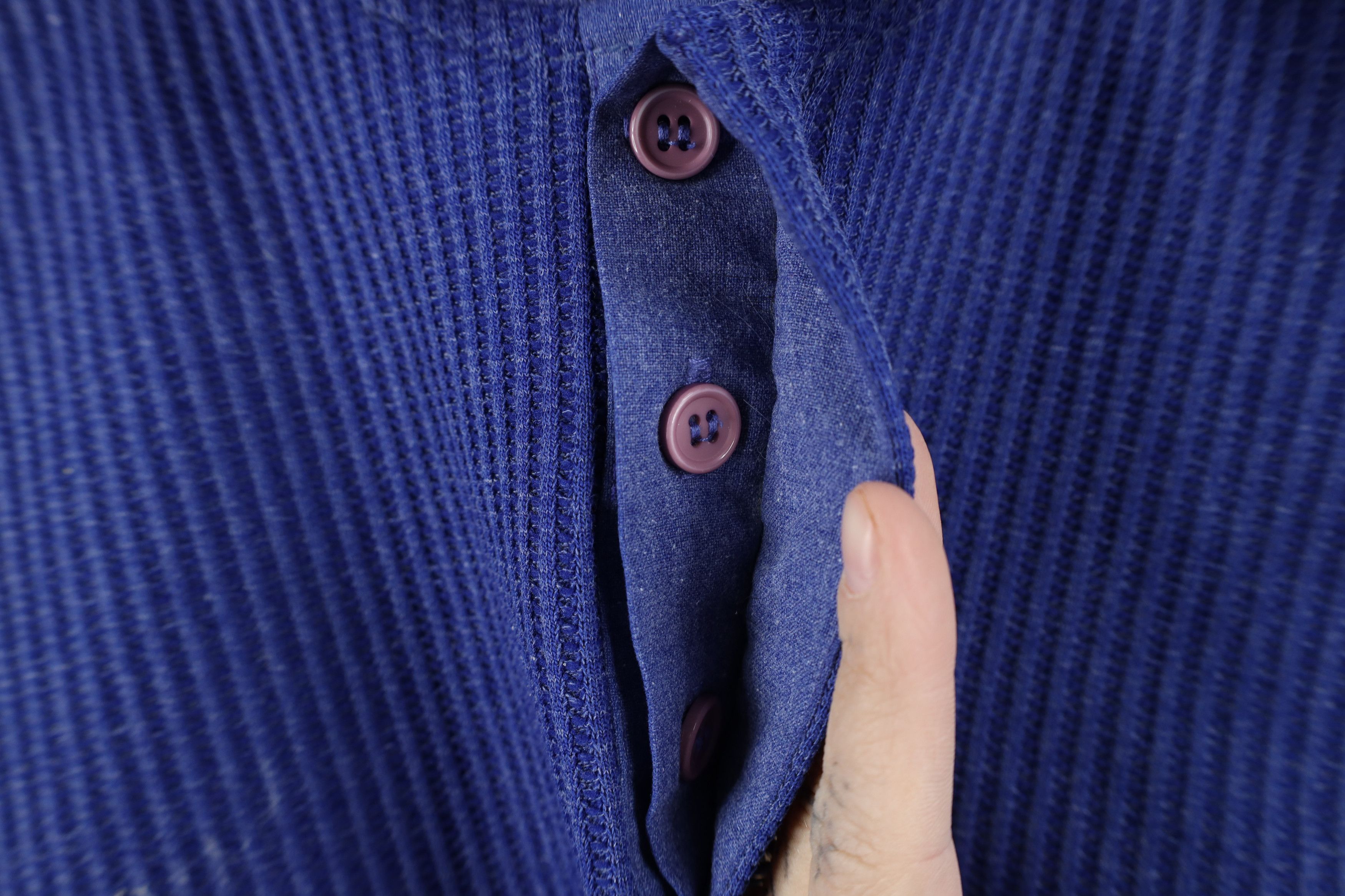 Vintage Vintage 90s Streetwear Waffle Knit Pullover Polo Shirt Size US XXL / EU 58 / 5 - 7 Thumbnail