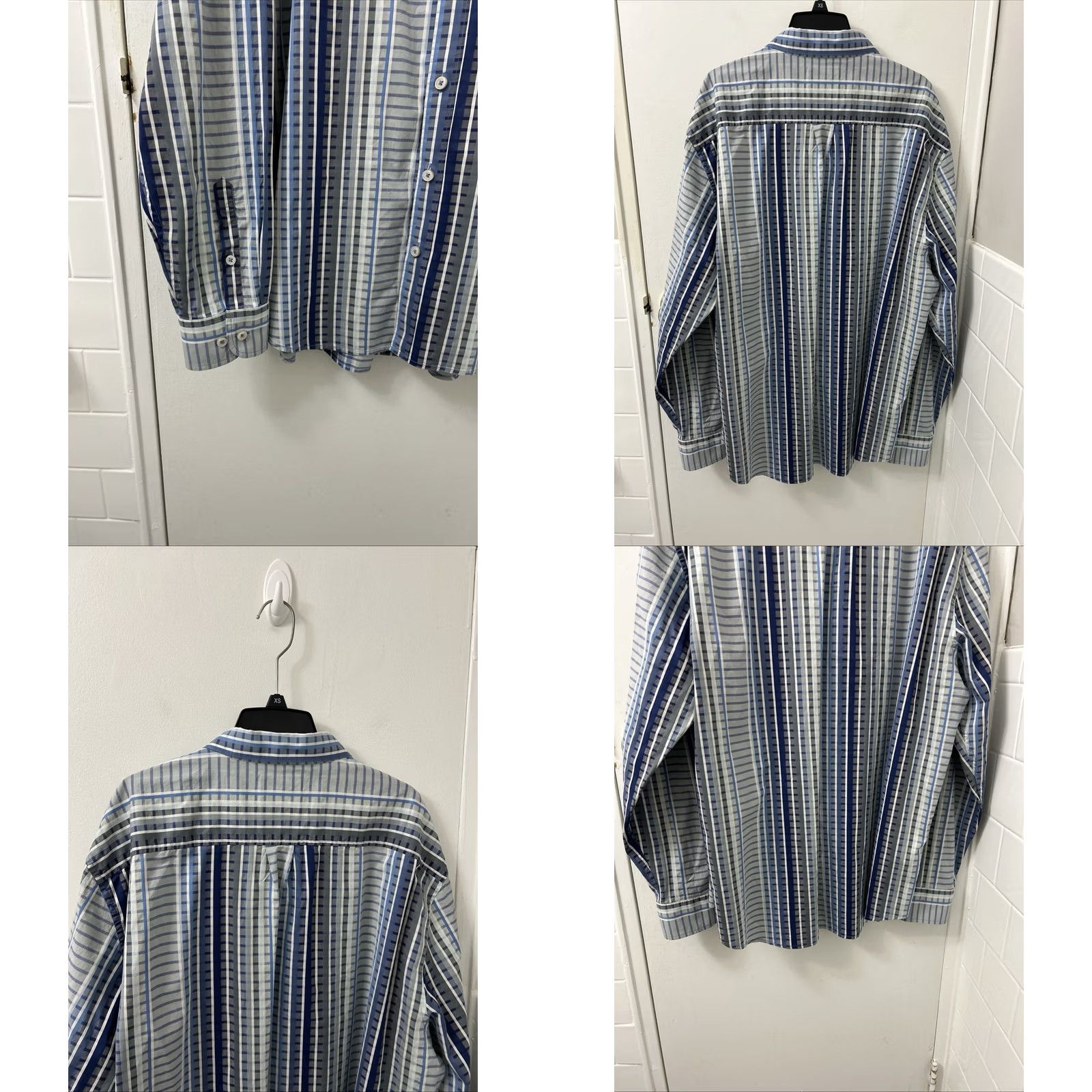 Tommy Bahama Tommy Bahama Shirt Mens 2XL Blue Striped 100% Pima Cotton Button-Down L/S Size US XXL / EU 58 / 5 - 8 Thumbnail