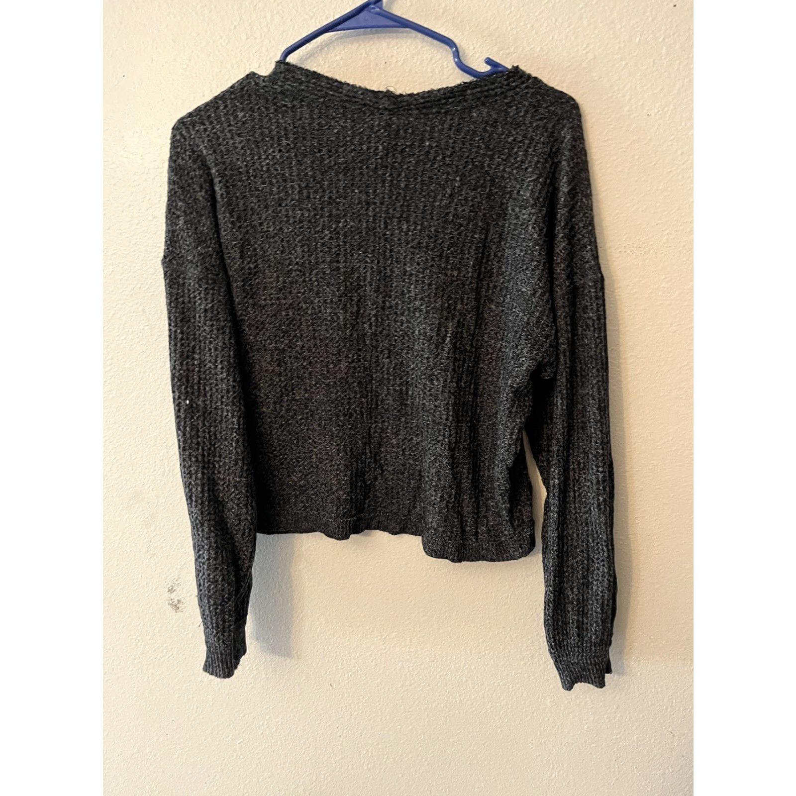 American Eagle Outfitters American Eagle Outfitters Sweater Women's XS Henley Crew Neck Long Sleeve Gray Black Knit Size XS / US 0-2 / IT 36-38 - 2 Thumbnail