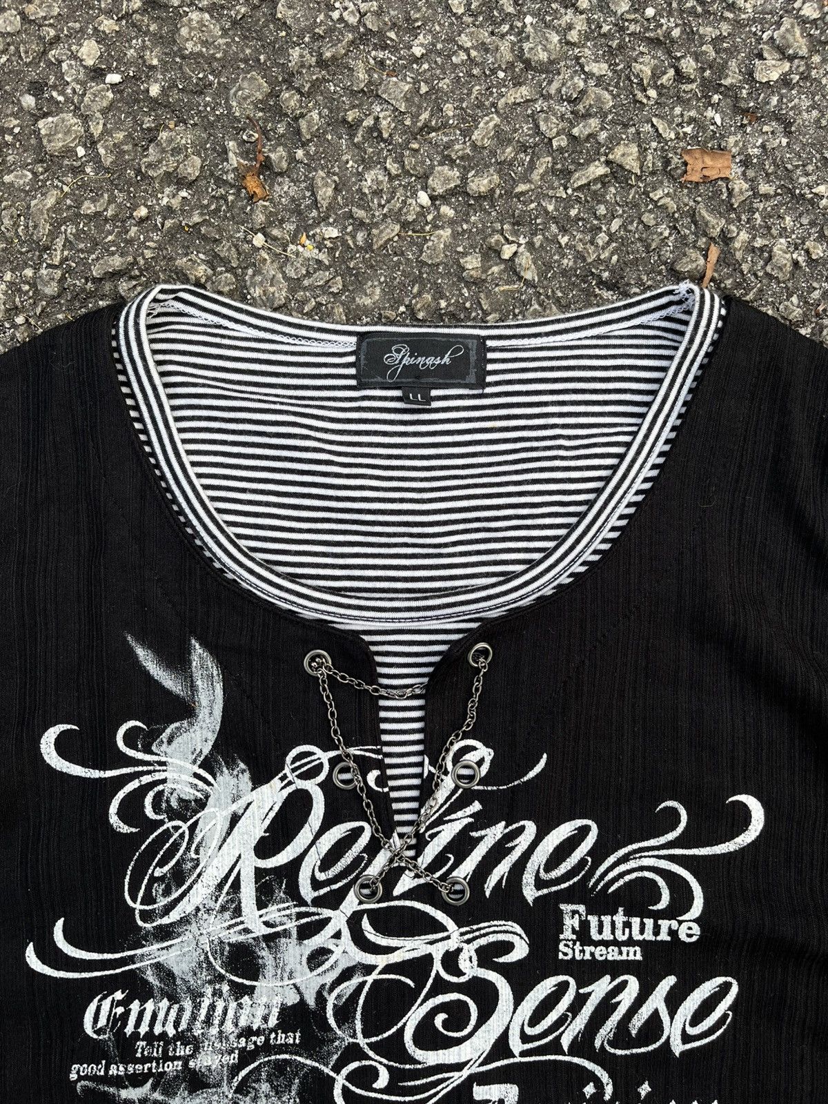 If Six Was Nine Y2k Spinash Poem Chain T-shirt Gothic Punk Grunge Size US L / EU 52-54 / 3 - 3 Thumbnail