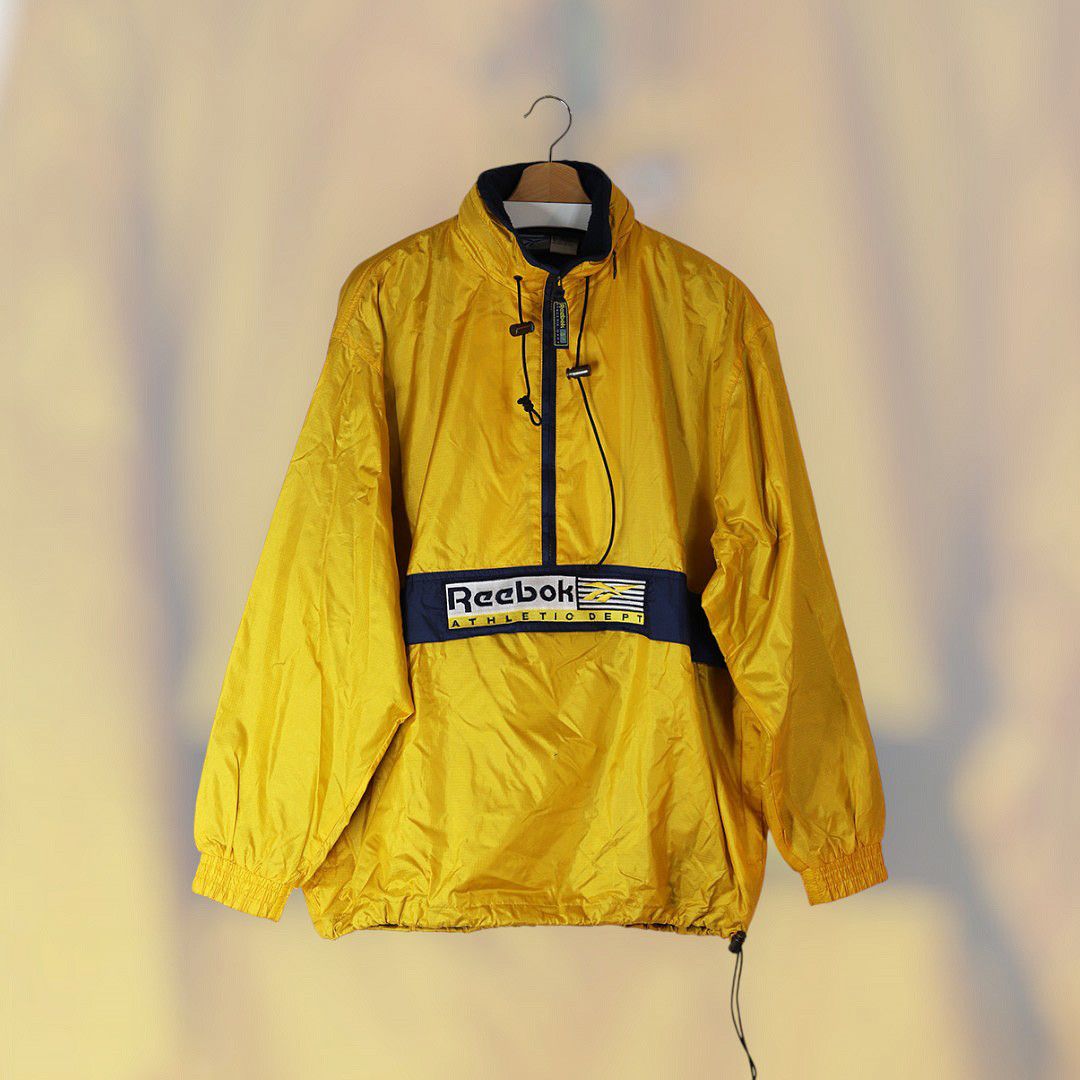 Reebok Vintage Reebok Anorak Jacket Yellow 90s Windbreaker Medium Size US M / EU 48-50 / 2 - 1 Thumbnail