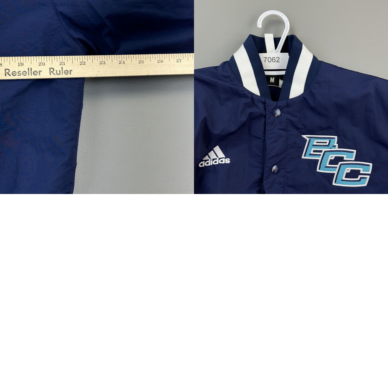 Adidas Adidas Base Coach Jacket Mens M Blue Snap Button Baseball Bomber Logo Jacket Size US M / EU 48-50 / 2 - 10 Thumbnail