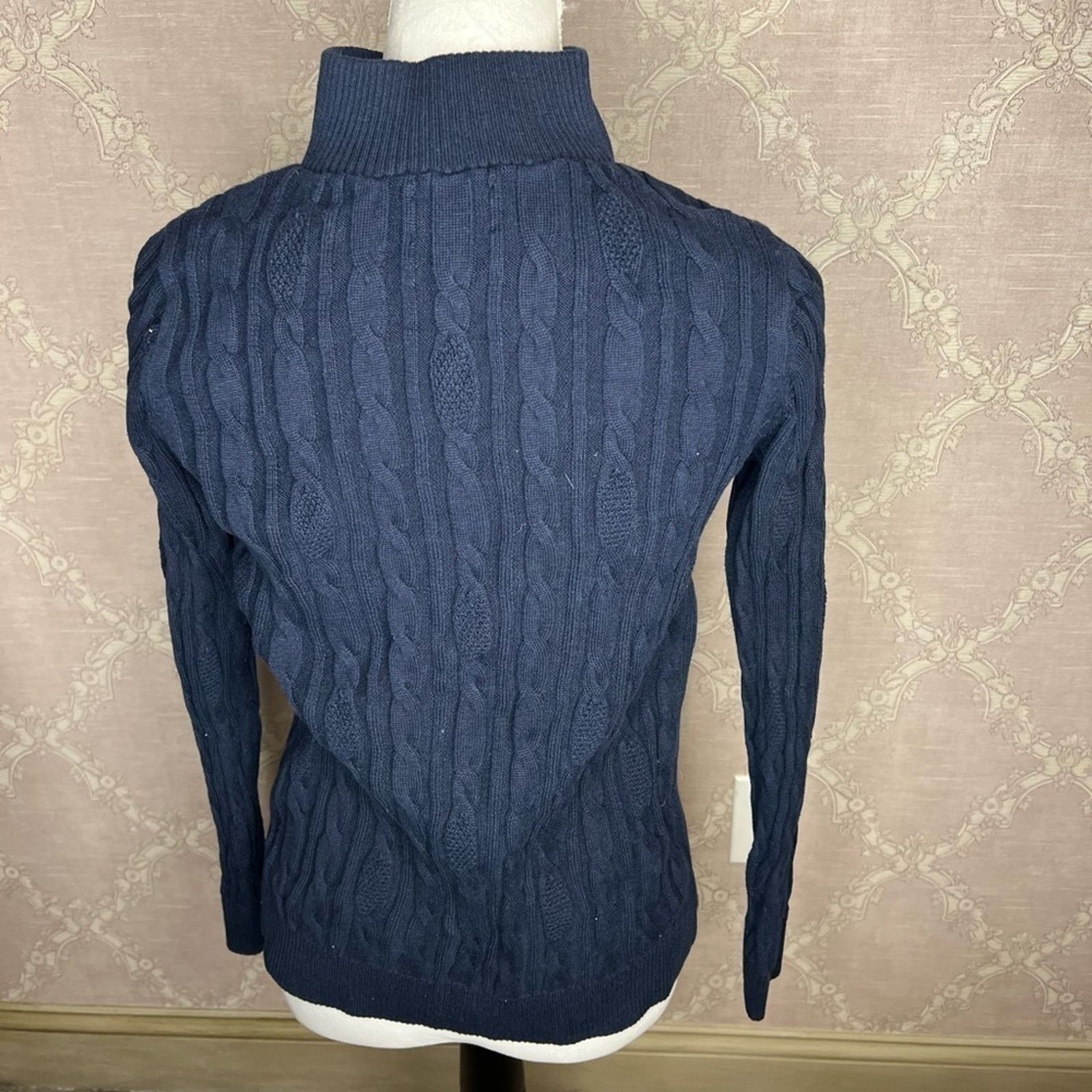 Lands' End Lands' End Cable knit Turtleneck Sweater Size XS Size XS / US 0-2 / IT 36-38 - 7 Thumbnail