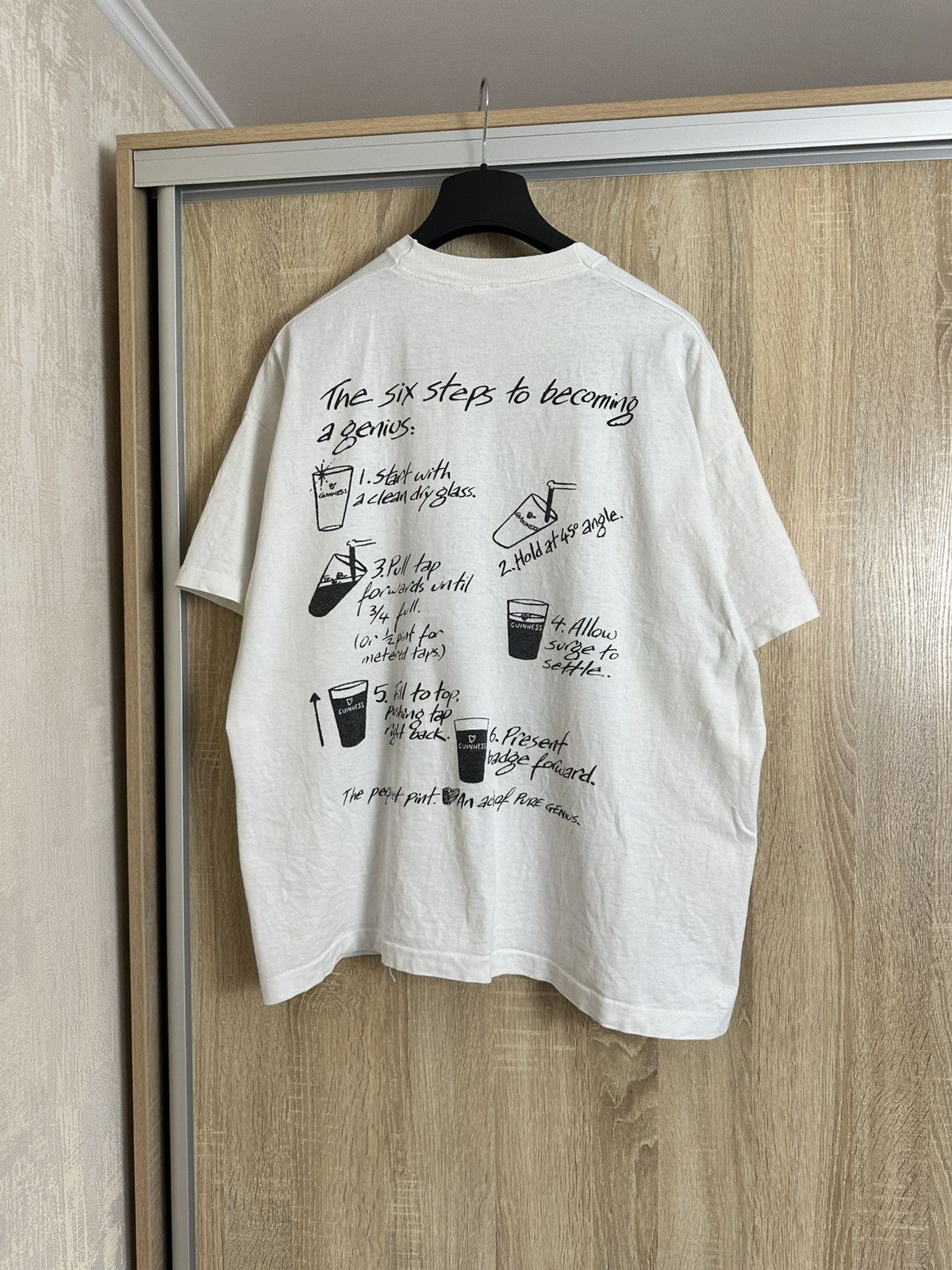 Drink Beer Save Water 🔥 Vintage Guinness The Perfect Body Six Steps T Shirt Beer Size US XL / EU 56 / 4 - 2 Thumbnail