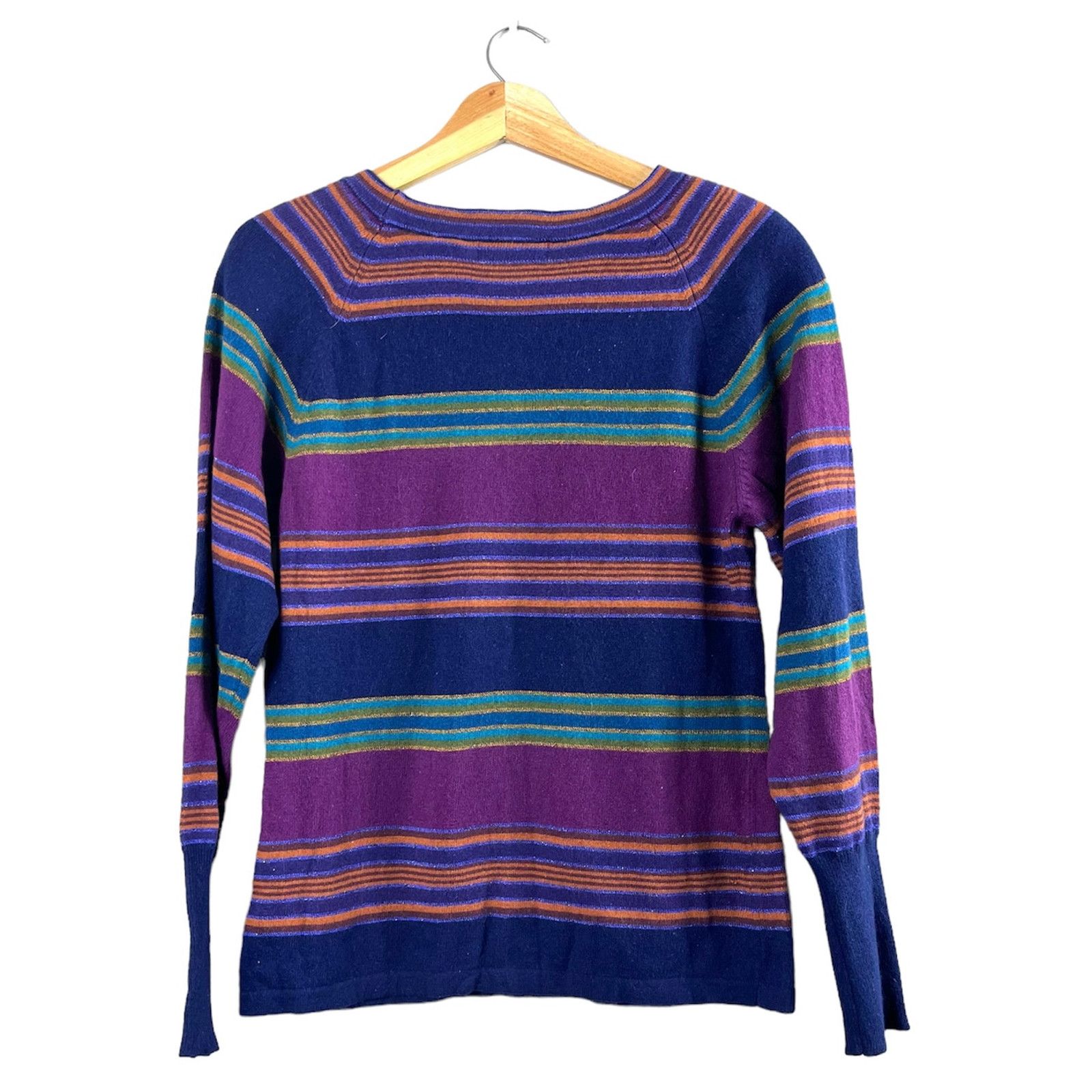 Vintage Vintage Wool Jeanne Pierre Striped Women's Sweater L Size L / US 10 / IT 46 - 2 Thumbnail