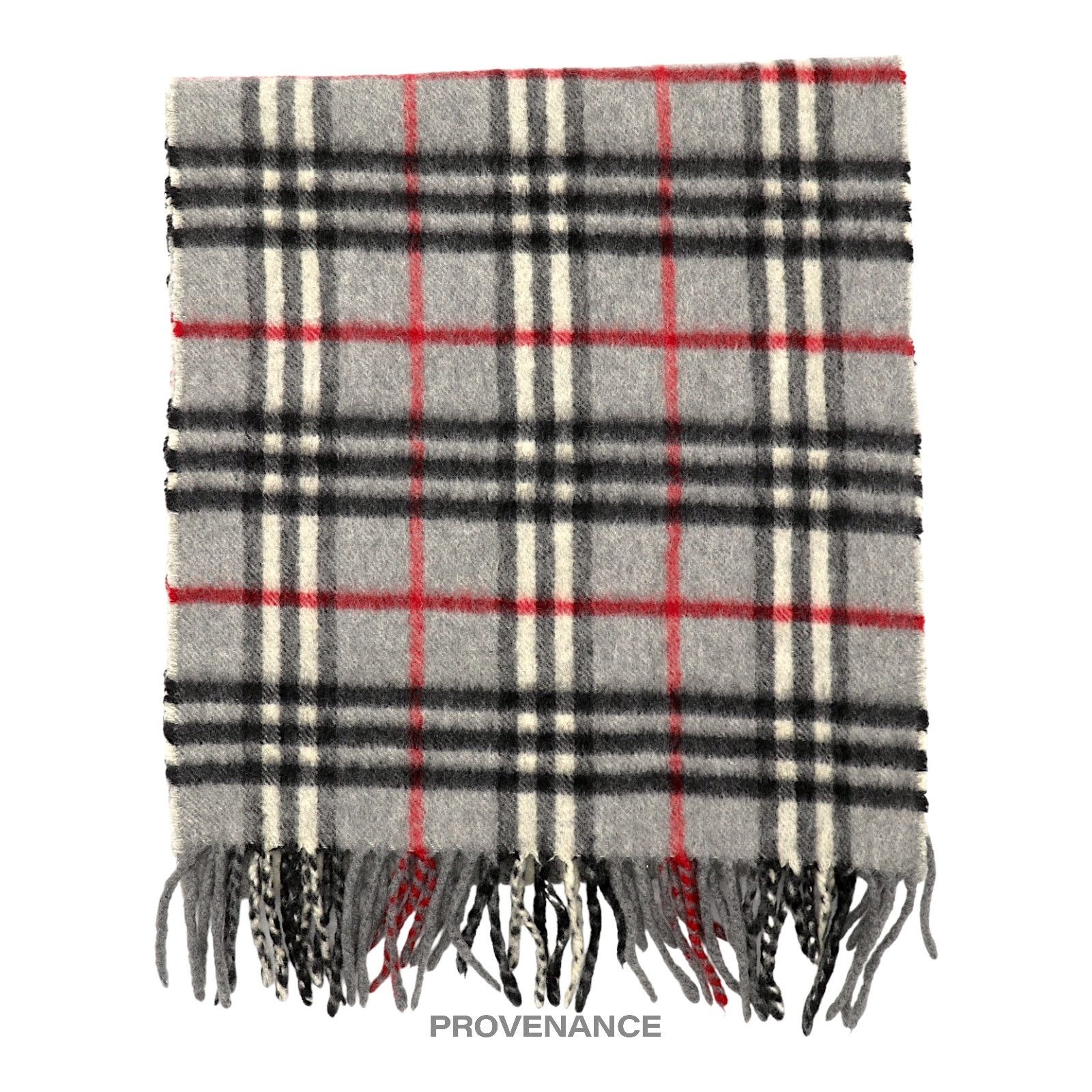 Burberry 🔴 Burberry Scarf - Nova Check Grey Cashmere Size ONE SIZE - 1 Thumbnail
