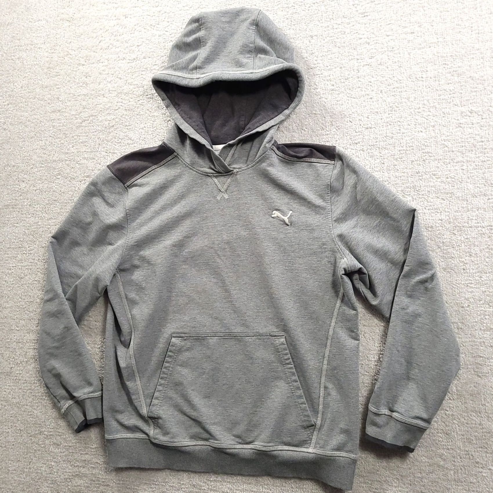 Puma PUMA Mens Hoodie Medium Gray Logo Embroidered Pullover Hooded Pockets Regular Hoodie Mens Gray Logo Embroidered Size US M / EU 48-50 / 2 - 2 Thumbnail