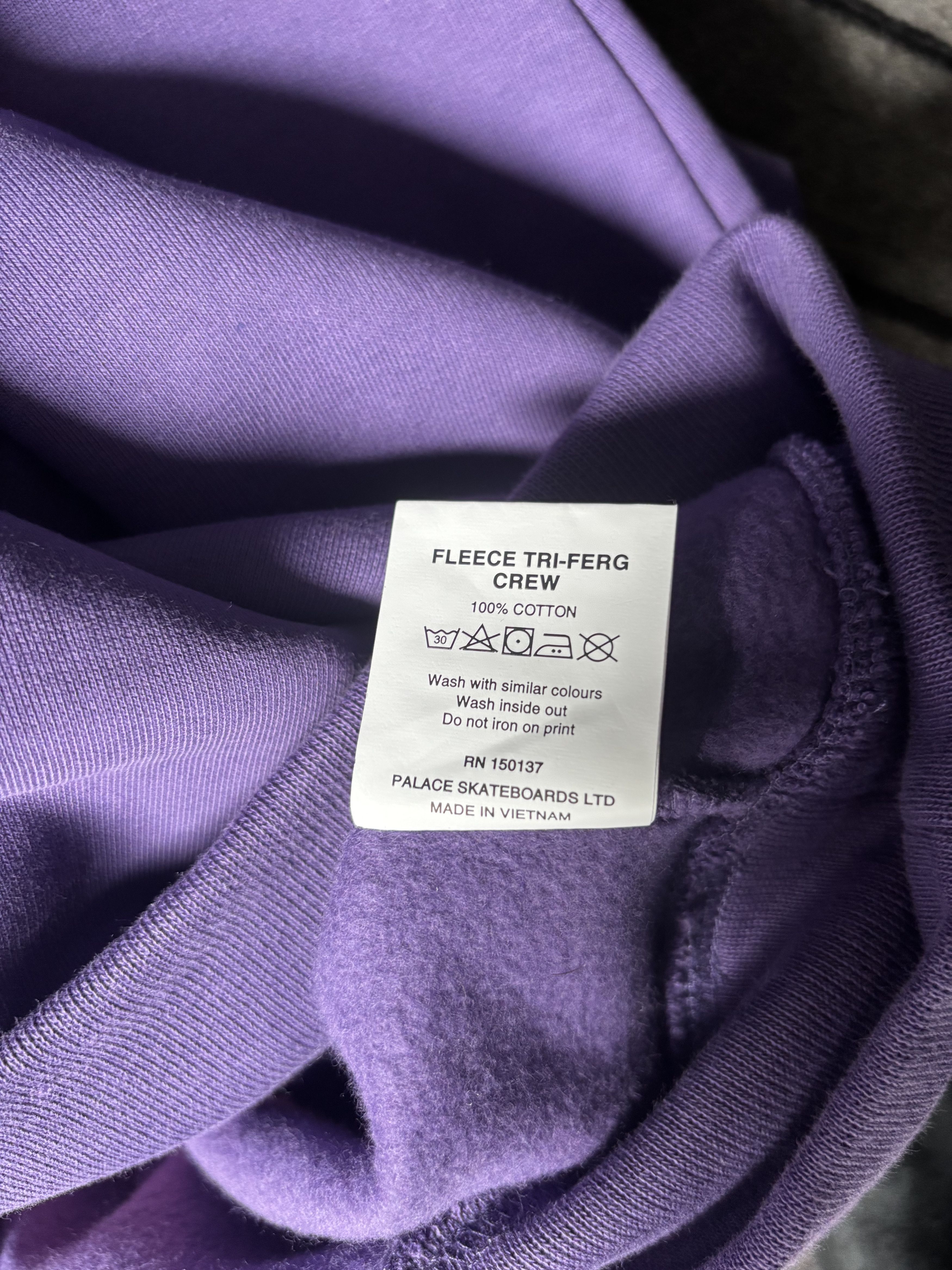Palace Palace Fleece Tri-Ferg Crew Perfect Purple Size US XL / EU 56 / 4 - 9 Thumbnail