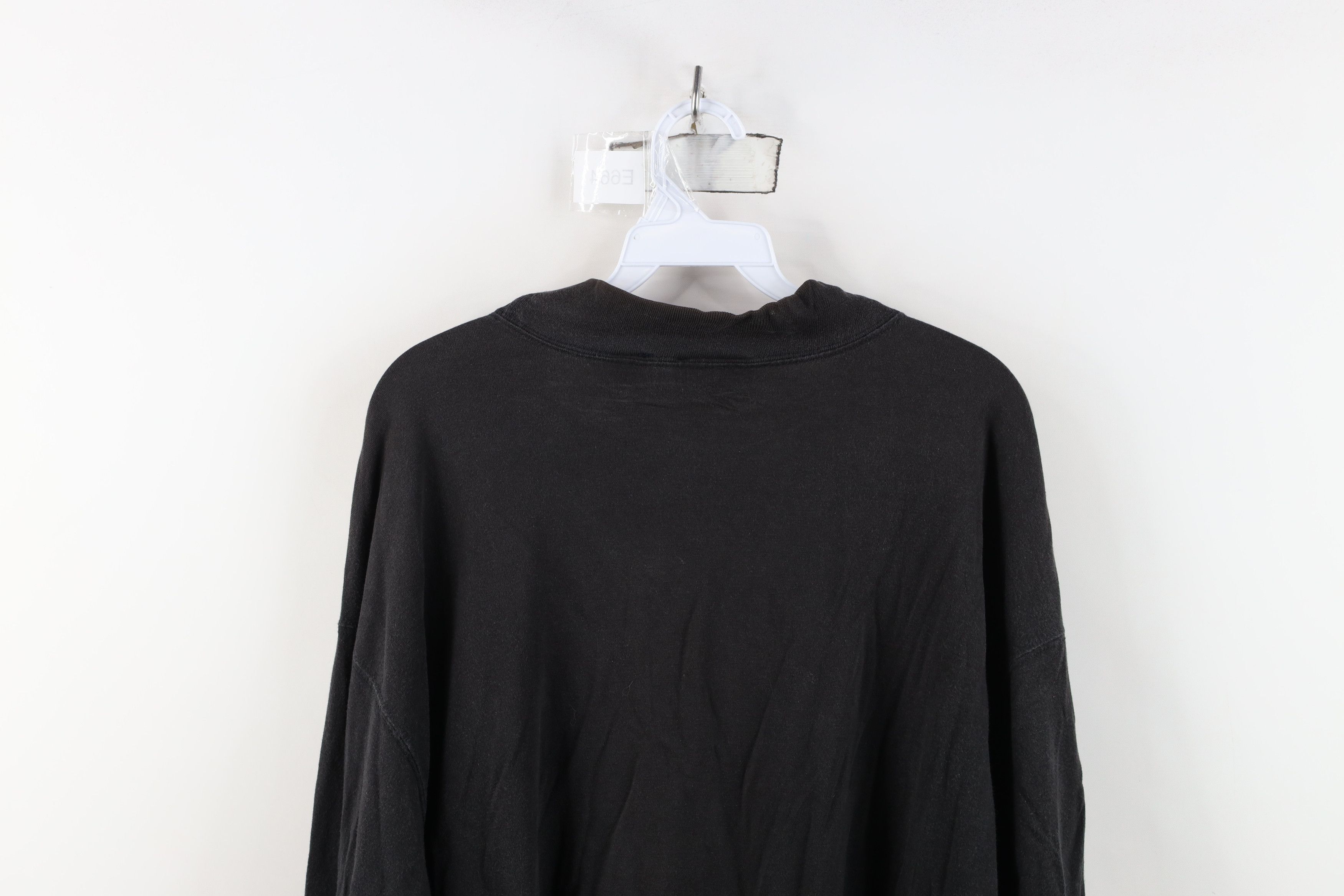 Vintage Vintage 90s Streetwear Blank Baggy Mock Neck T-Shirt Black Size US L / EU 52-54 / 3 - 12 Thumbnail