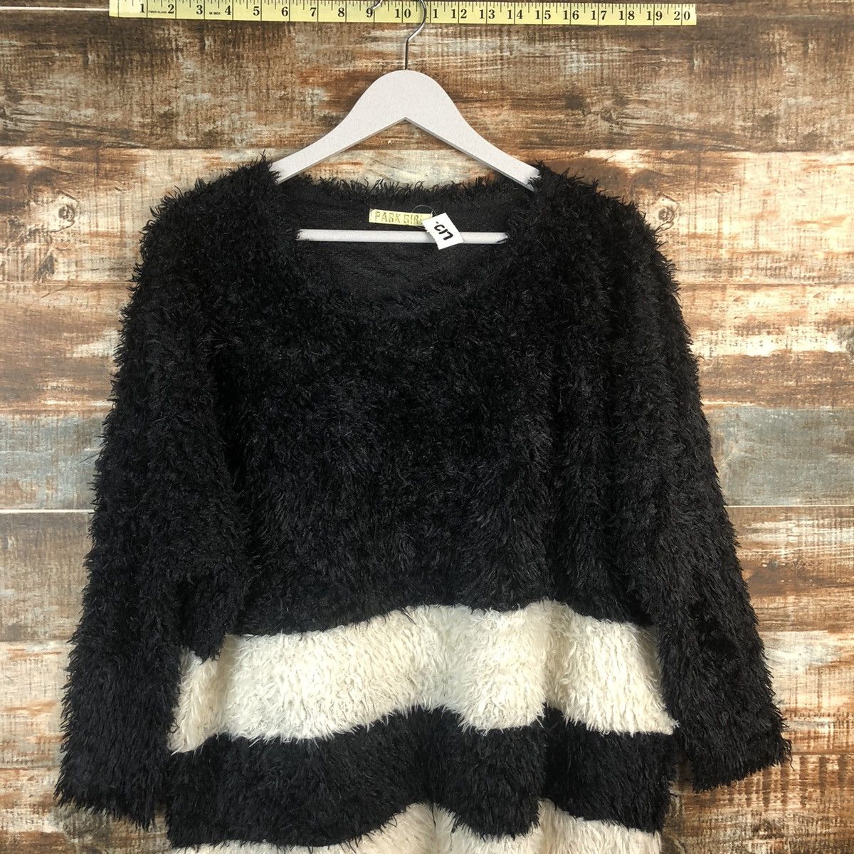 Homespun Knitwear × Japanese Brand DL Park Girl Black fur shaggy Mohair Knitwear #C040 Size M / US 6-8 / IT 42-44 - 2 Thumbnail
