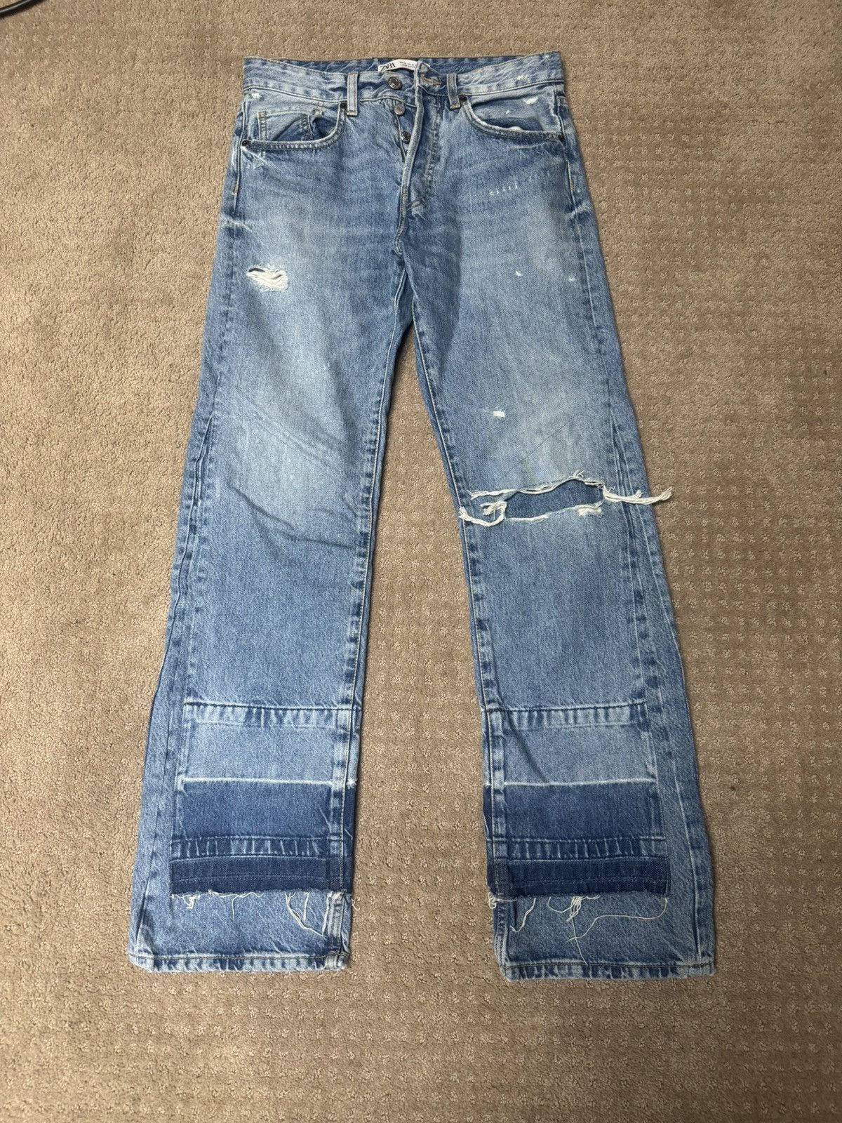 Zara Zara denim straight leg flared Size US 30 / EU 46 - 1 Thumbnail