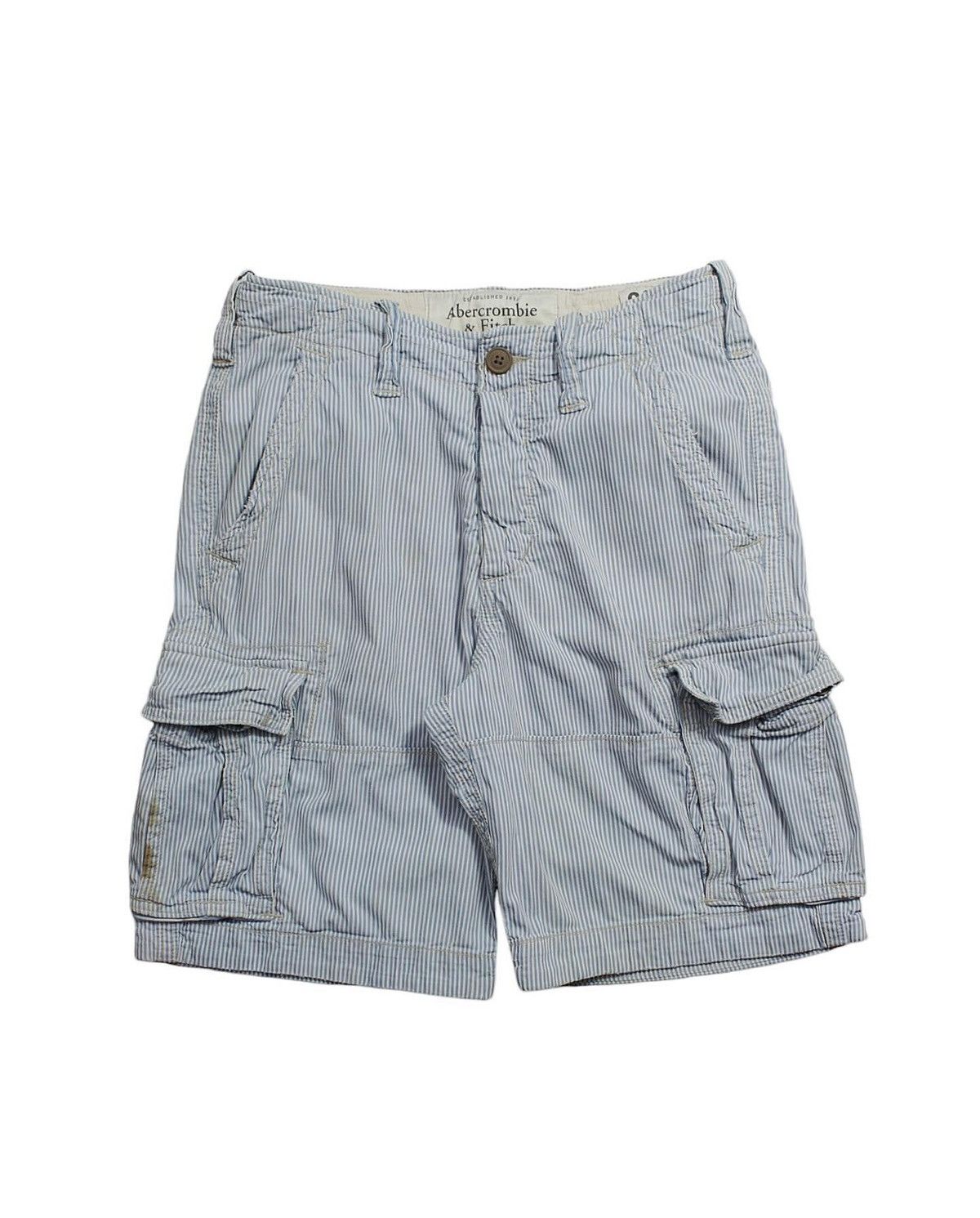 Abercrombie & Fitch × Designer × Vintage 2000S ABERCROMBIE & FITCH STRIPES HEAVY CARGO SHORTS Size US 30 / EU 46 - 1 Thumbnail
