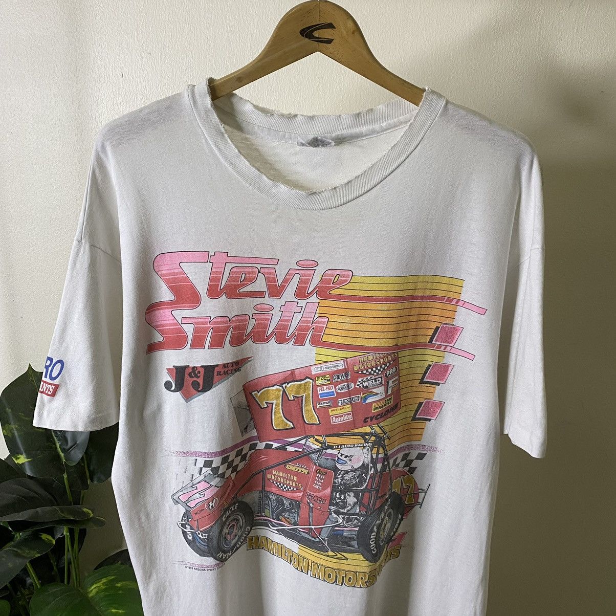 Vintage Vintage 1992 Stevie Smith Hamilton Motorsports Racing Tee Size US L / EU 52-54 / 3 - 6 Thumbnail