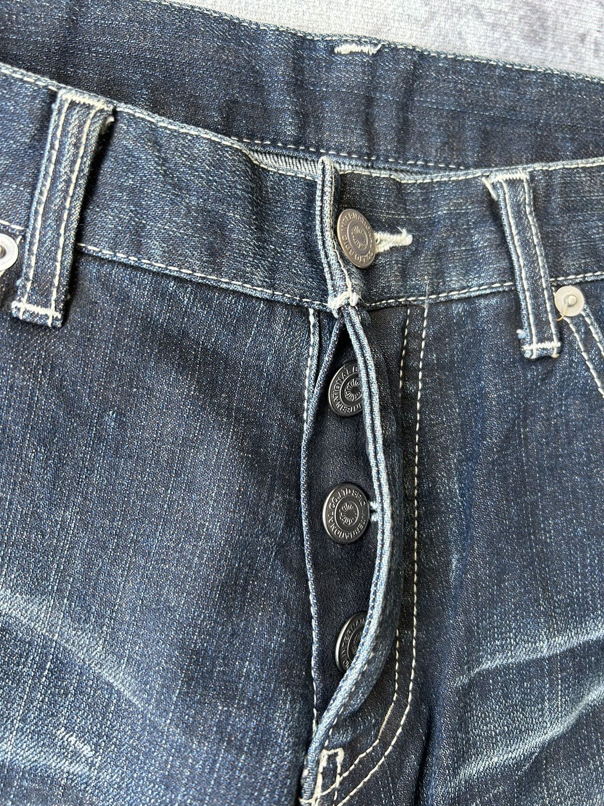 If Six Was Nine Tornado Mart Flared Blue Denim Jeans Size US 31 - 10 Thumbnail