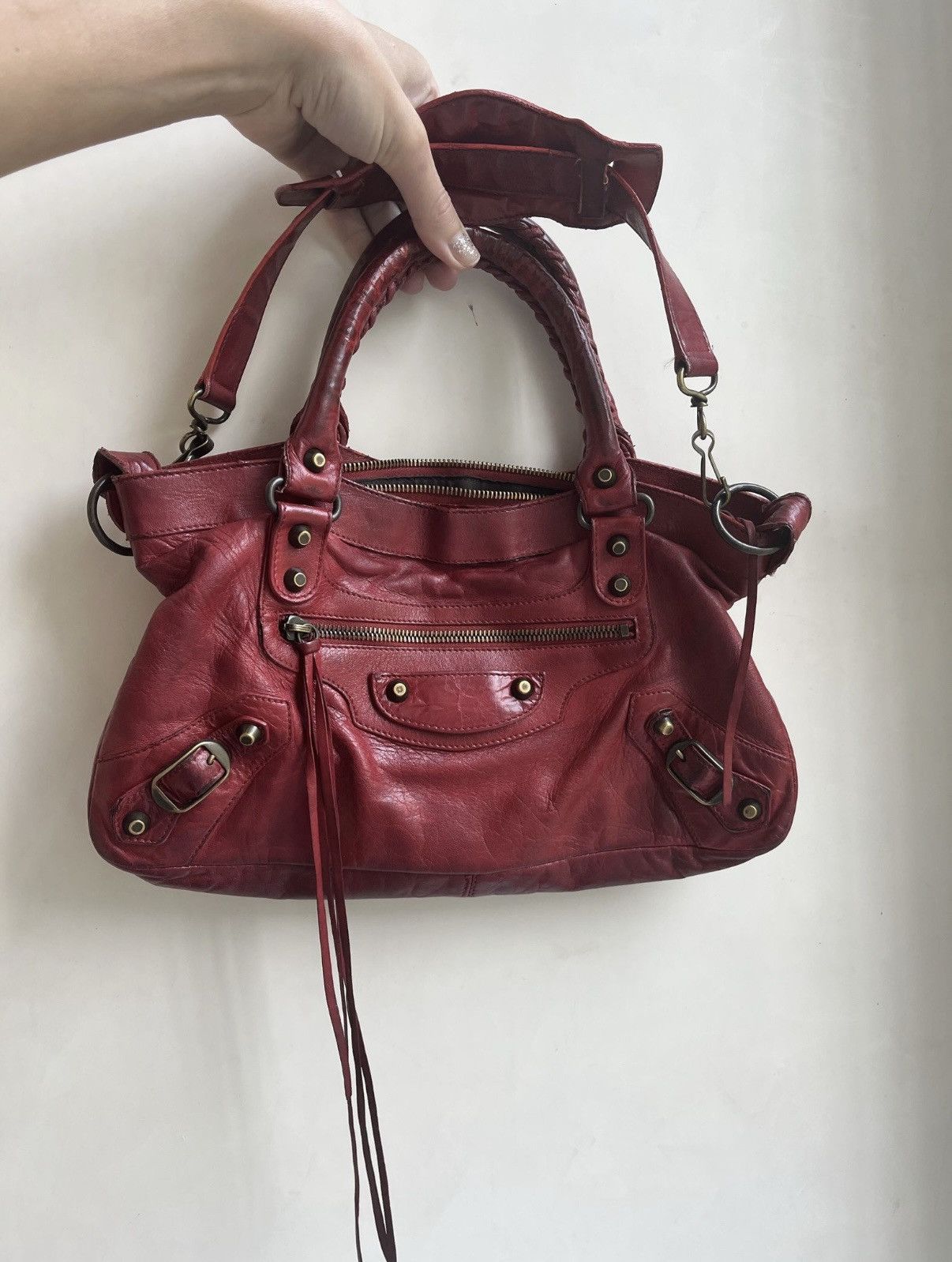 Balenciaga Balenciaga Motorcross City Bag Red Size ONE SIZE - 1 Thumbnail