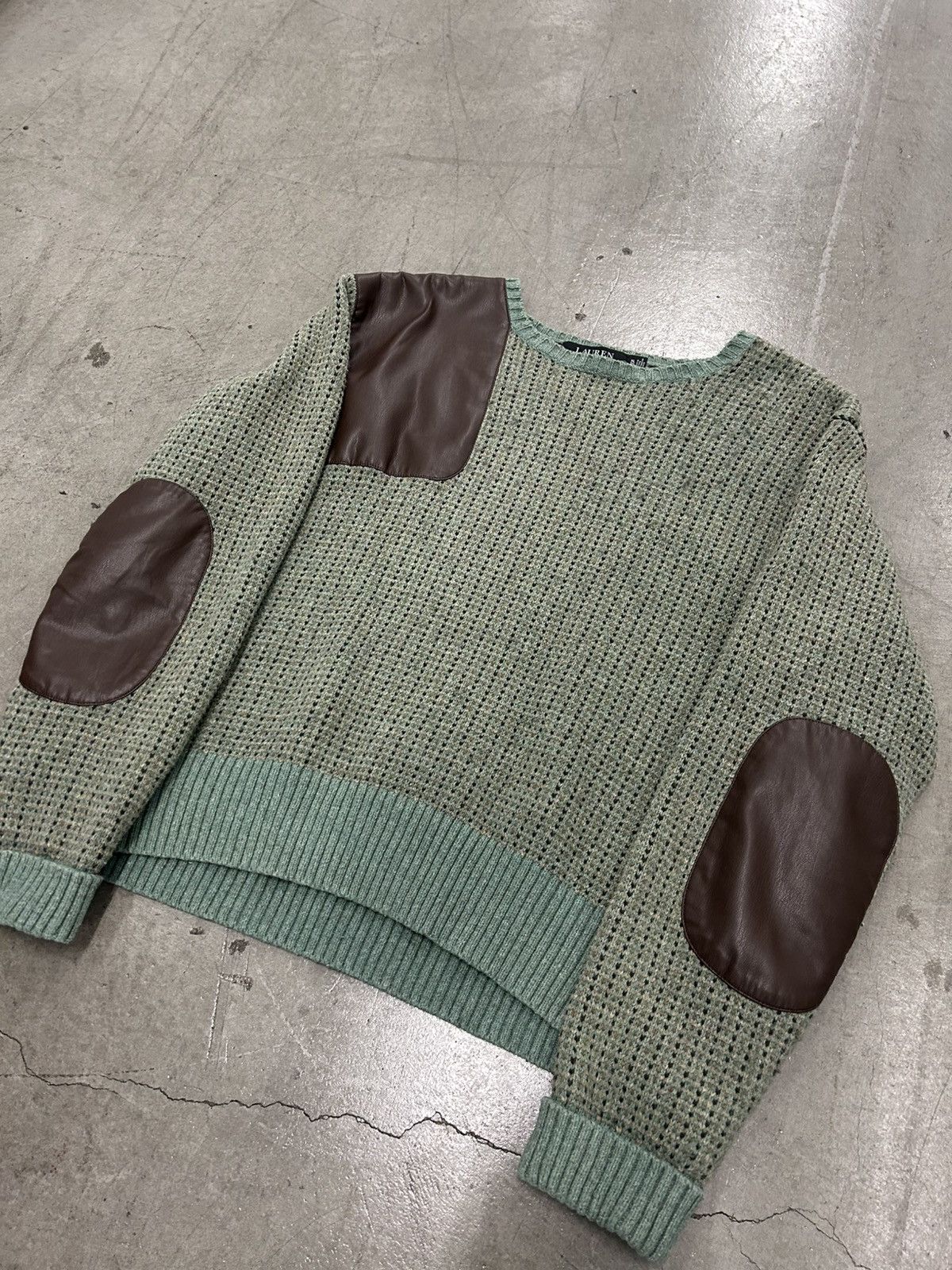 Polo Ralph Lauren Ralph Lauren Patch Work Faux Leather Sweater XL Size XL / US 12-14 / IT 48-50 - 2 Thumbnail