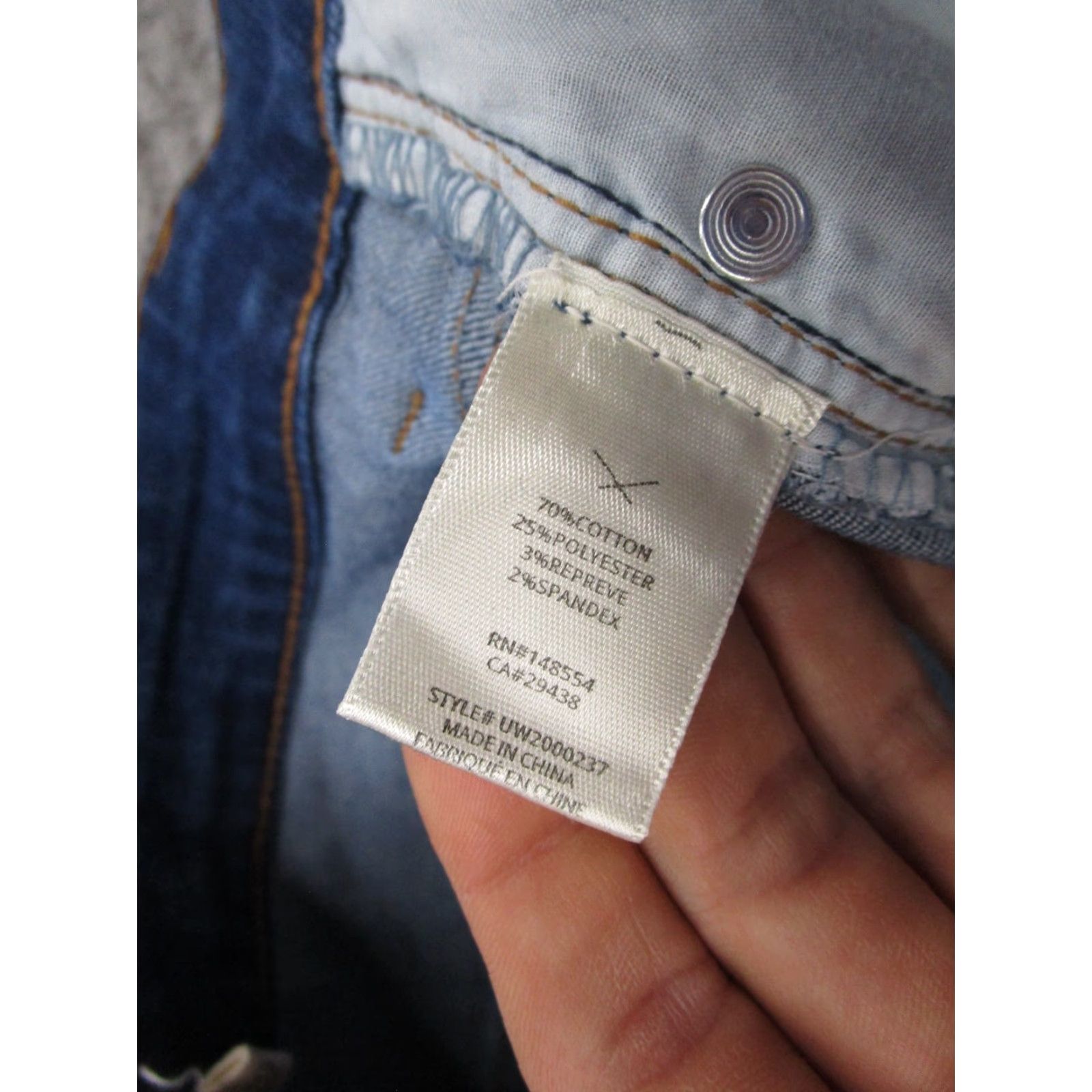 Denime Unpublished Denim Jeans Women's Size 30 2 Tone Blue Stretch Raw Hem 5-Pocket Straight Regular Denim Size 30" / US 8 / IT 44 - 5 Thumbnail