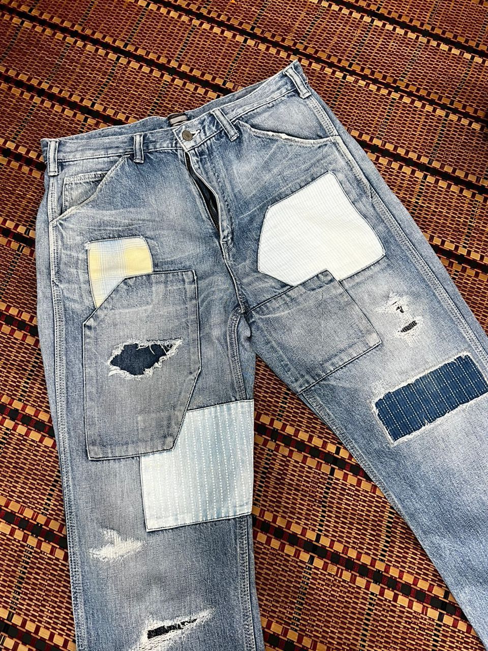 Momotaro Jeans Momotaro Patchwork Denim Jeans Size US 35 - 11 Thumbnail