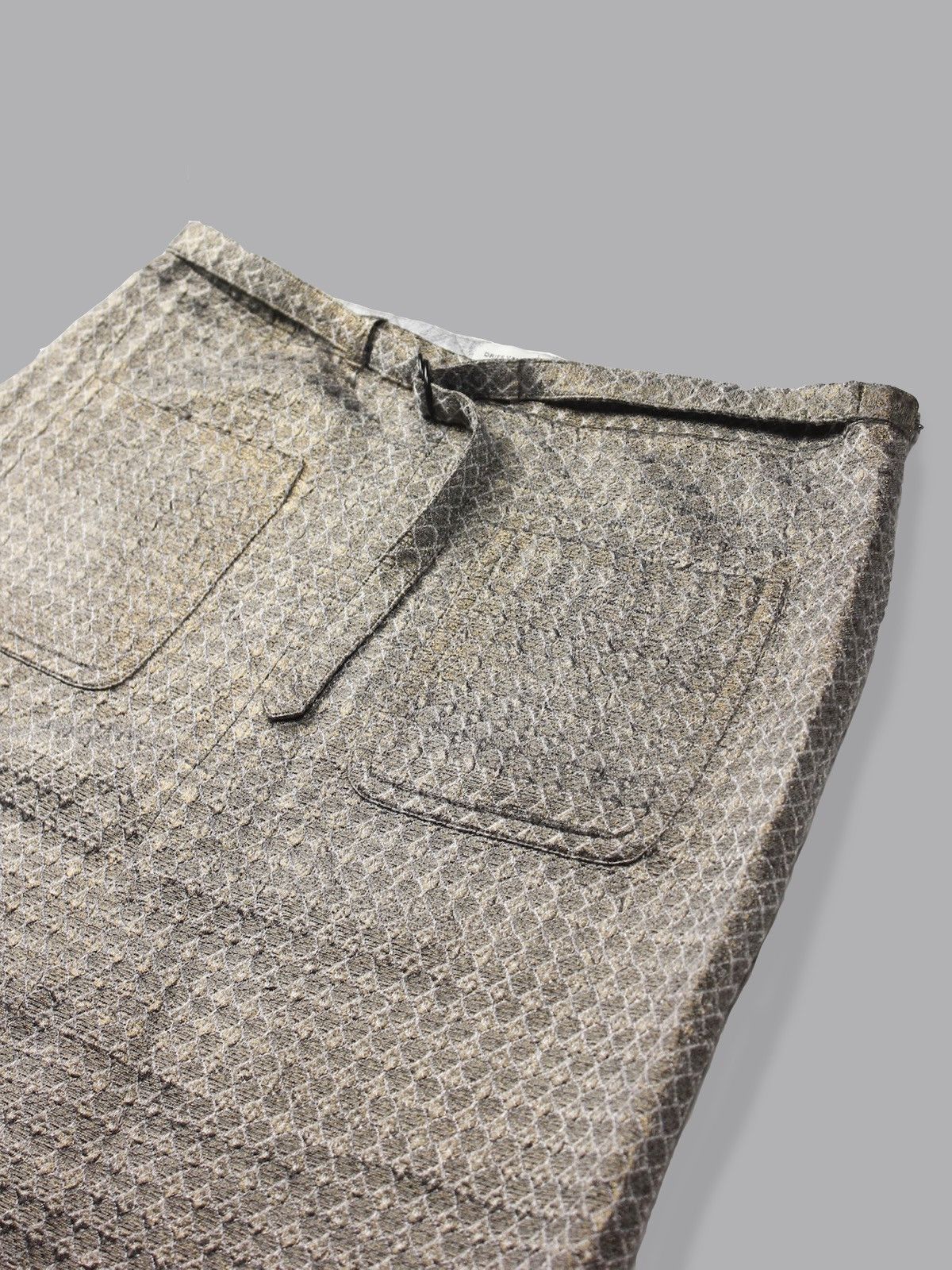 Dries Van Noten Front Pocket Diamond Patterned Beige Mini Skirt Size 28" / US 6 / IT 42 - 3 Thumbnail