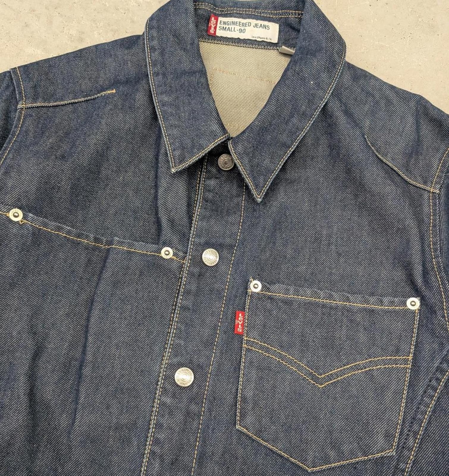 Levi's Levis Engineered Jeans Snap Button Denim Trucker Jacket Size US S / EU 44-46 / 1 - 2 Thumbnail