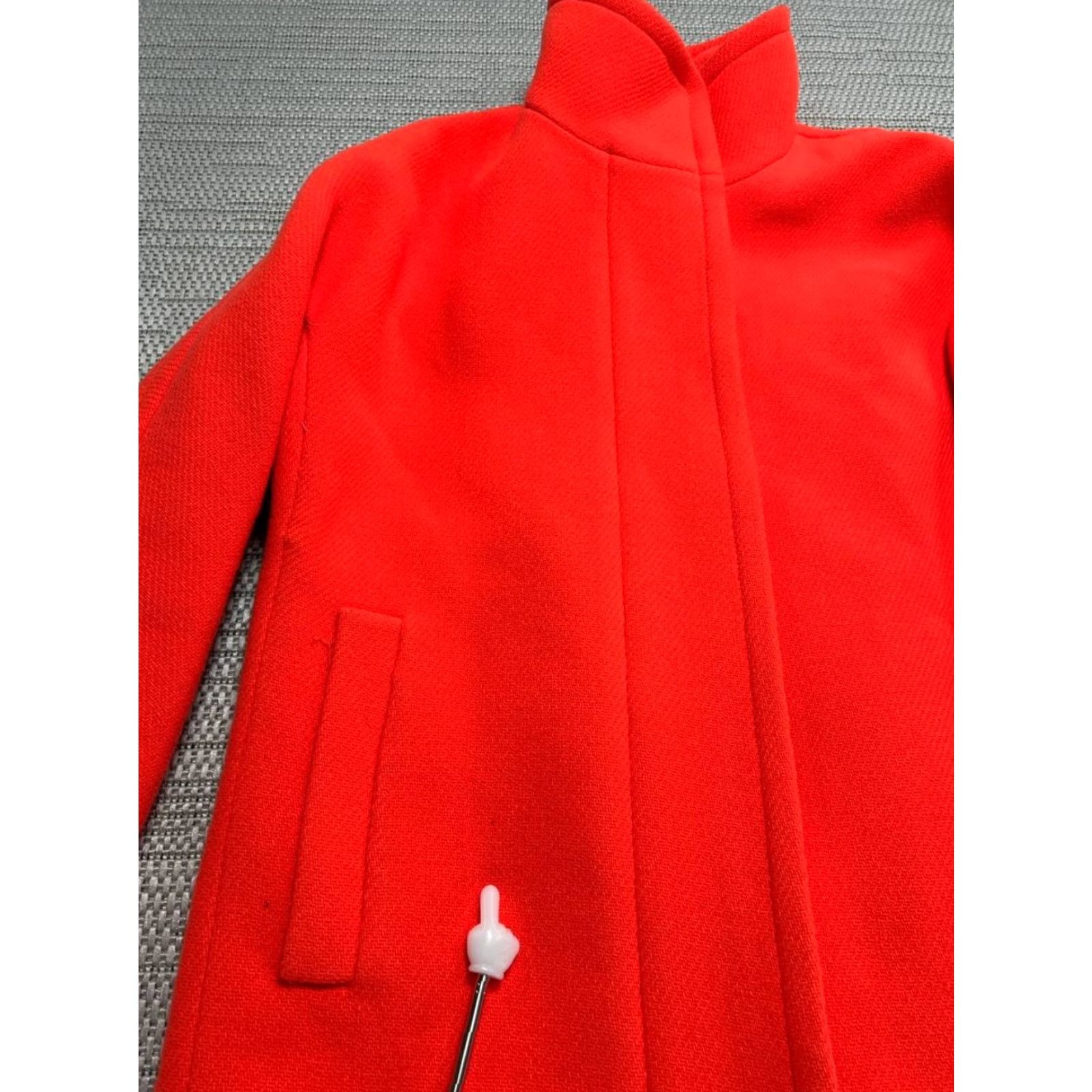 J.Crew VINTAGE J.CREW Coat Nello Gori Italian Stadium Cloth Orange Wool Pea Coat Womens 4 Zip Pockets Lined Funnel Neck Size S / US 4 / IT 40 - 5 Thumbnail