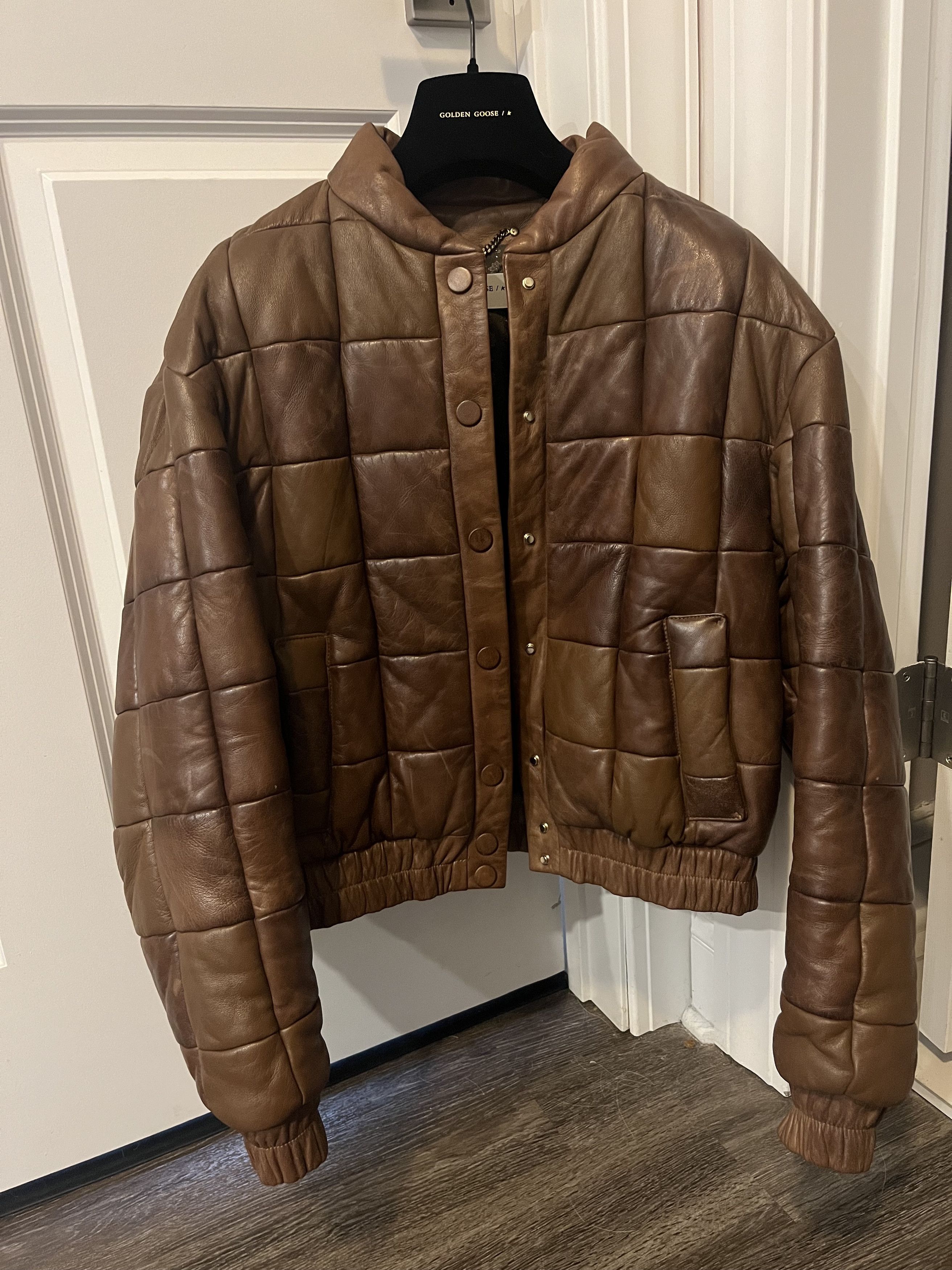 Golden Goose Brown Vintage Look Leather Bomber Jacket Size M / US 6-8 / IT 42-44 - 1 Thumbnail