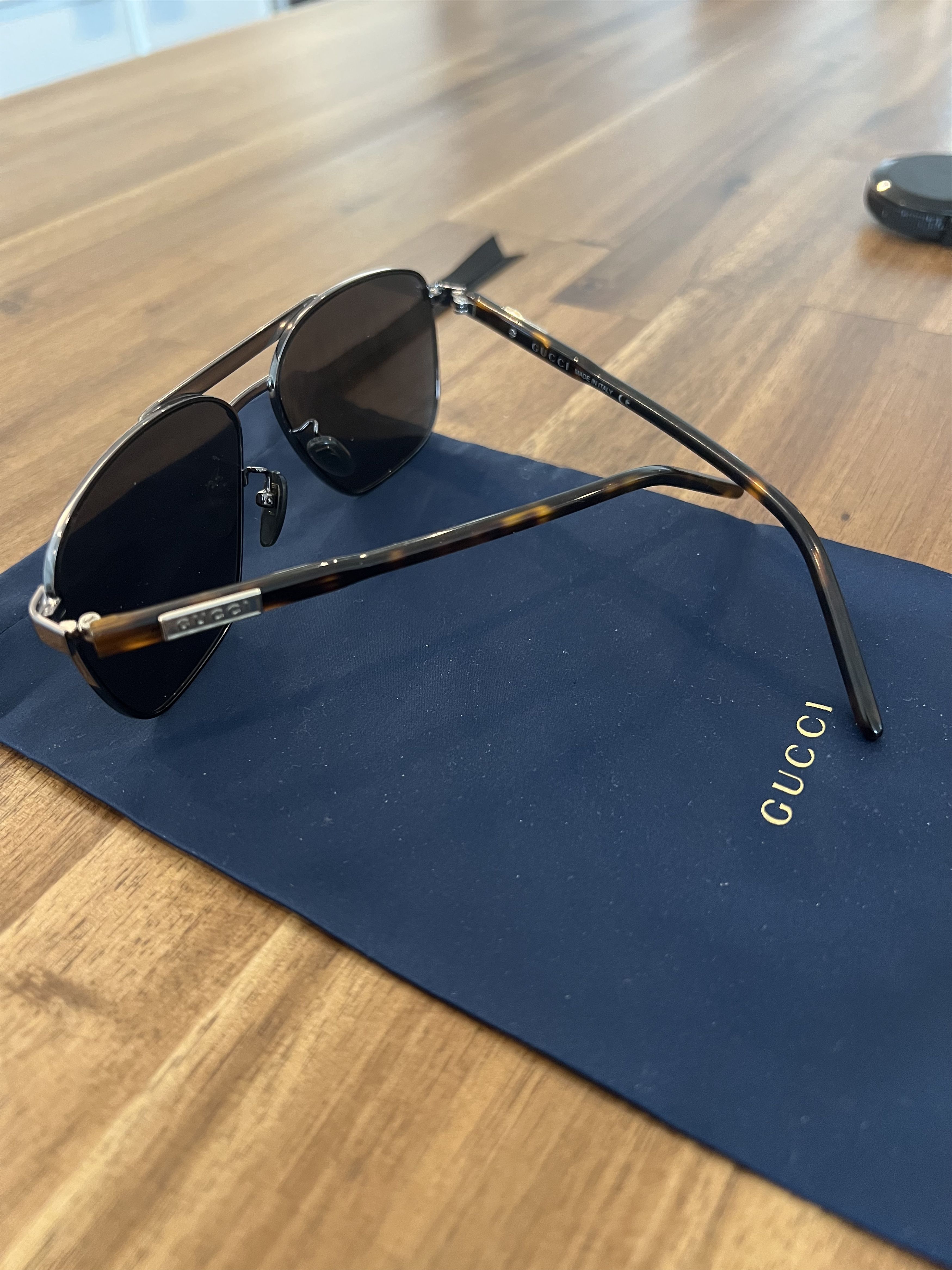 Gucci Gucci GG1164S Aviator Sunglasses Tortoise Frame Size ONE SIZE - 3 Thumbnail