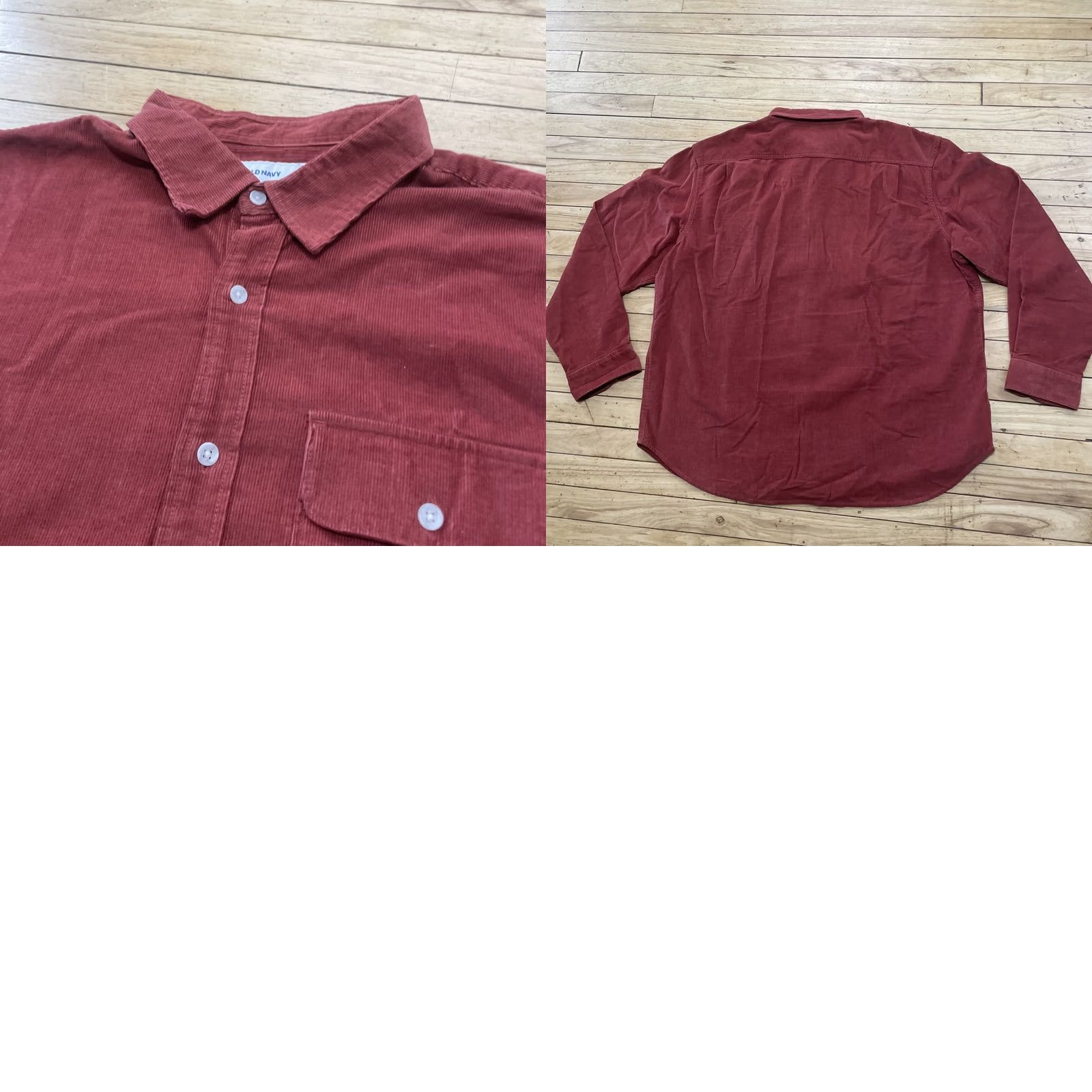Old Navy VINTAGE Old Navy Corduroy Long Sleeve Shirt Men 2XL Burnt Orange Brown Sienna Thin Wale Size US XXL / EU 58 / 5 - 11 Thumbnail