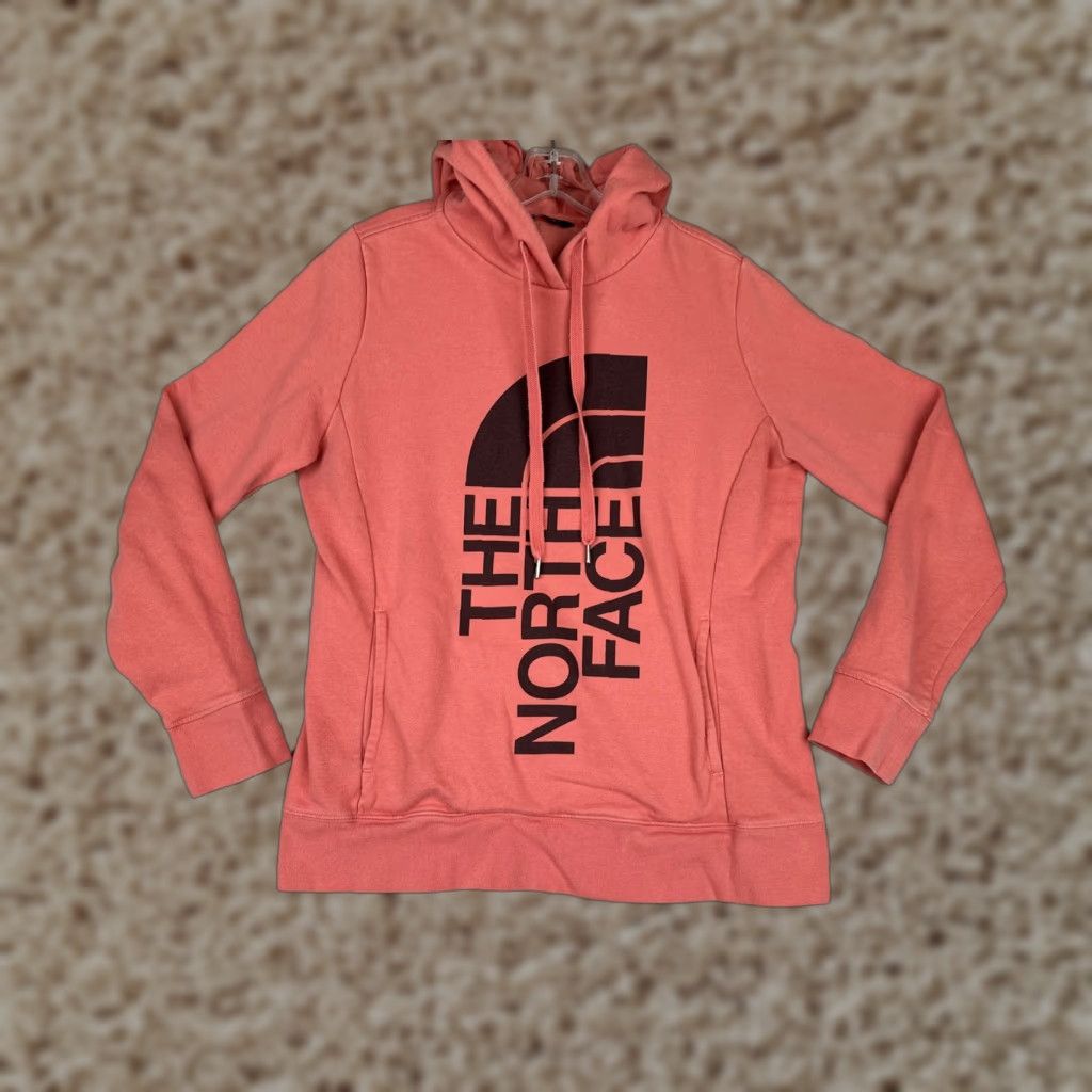 The North Face The North Face Hoodie Womens Large Pink Vertical Logo Fleece Sweatshirt Hike Size L / US 10 / IT 46 - 1 Thumbnail