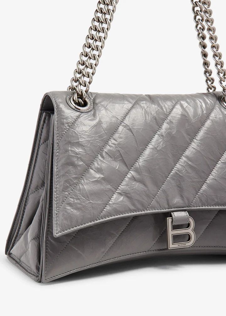 Balenciaga o1s1rm0825 Size: OS / Crush Chain Bag Medium in Dark Grey Size ONE SIZE - 2 Thumbnail