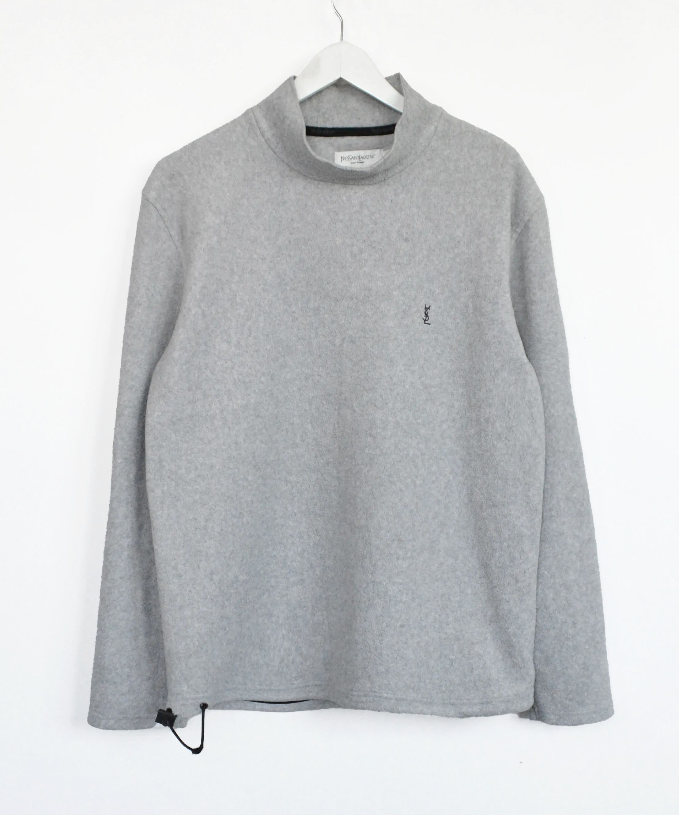 Yves Saint Laurent YVES SAINT LAURENT Fleece Sweater Logo Grey 90s Vintage Size US L / EU 52-54 / 3 - 1 Thumbnail