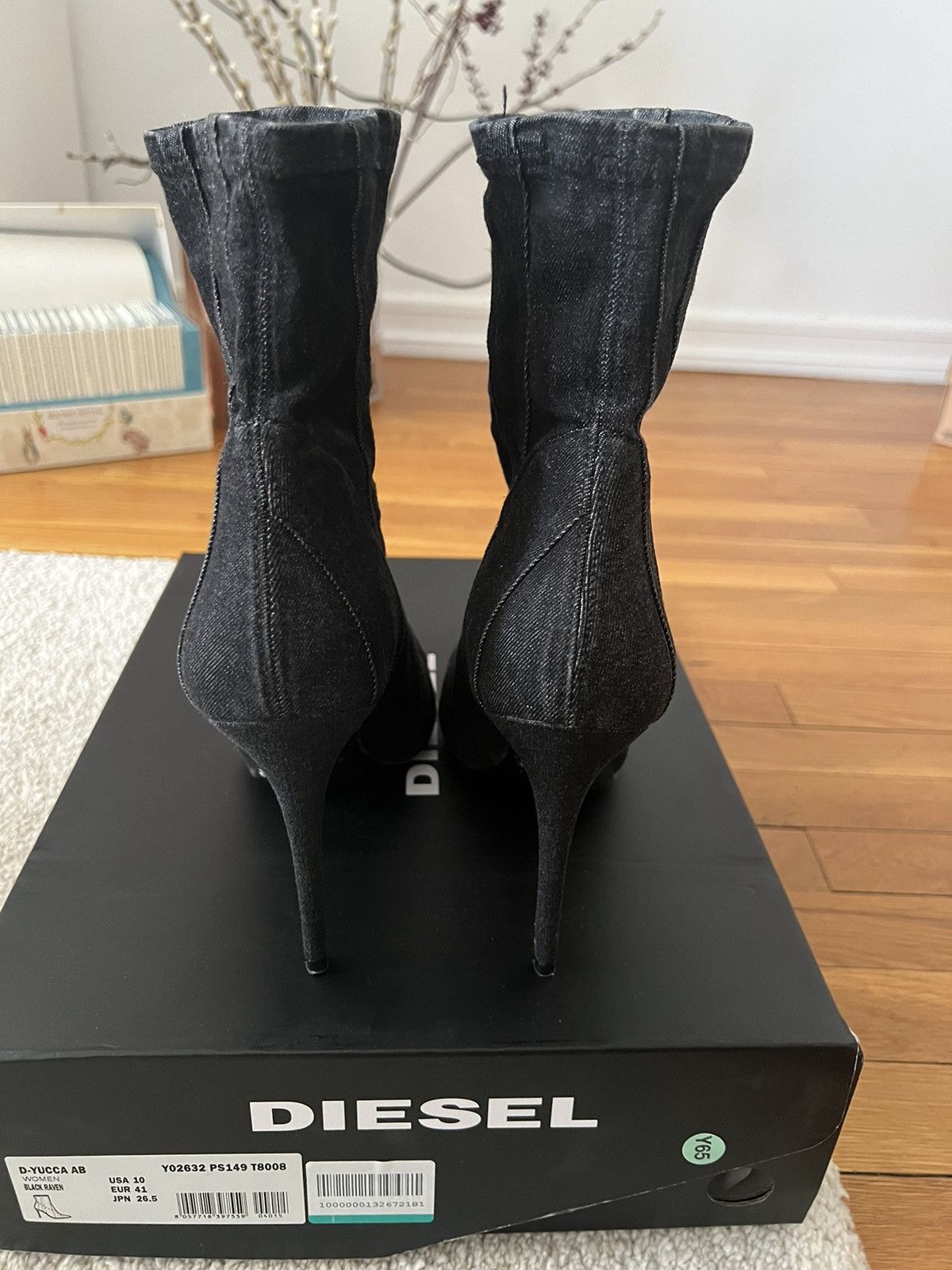 Diesel DIESEL Pointed Toe Denim Sock Boots Size US 10 / IT 40 - 3 Thumbnail
