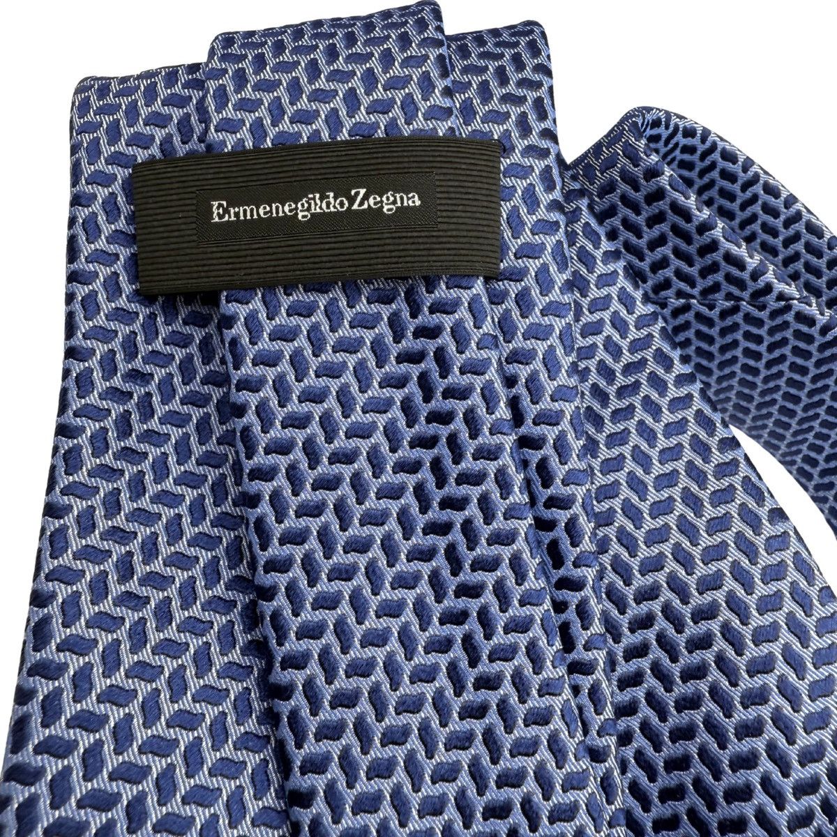Ermenegildo Zegna Ermenegildo Zegna Silk Tie, Blue, Made in Italy, Like New Size ONE SIZE - 4 Thumbnail