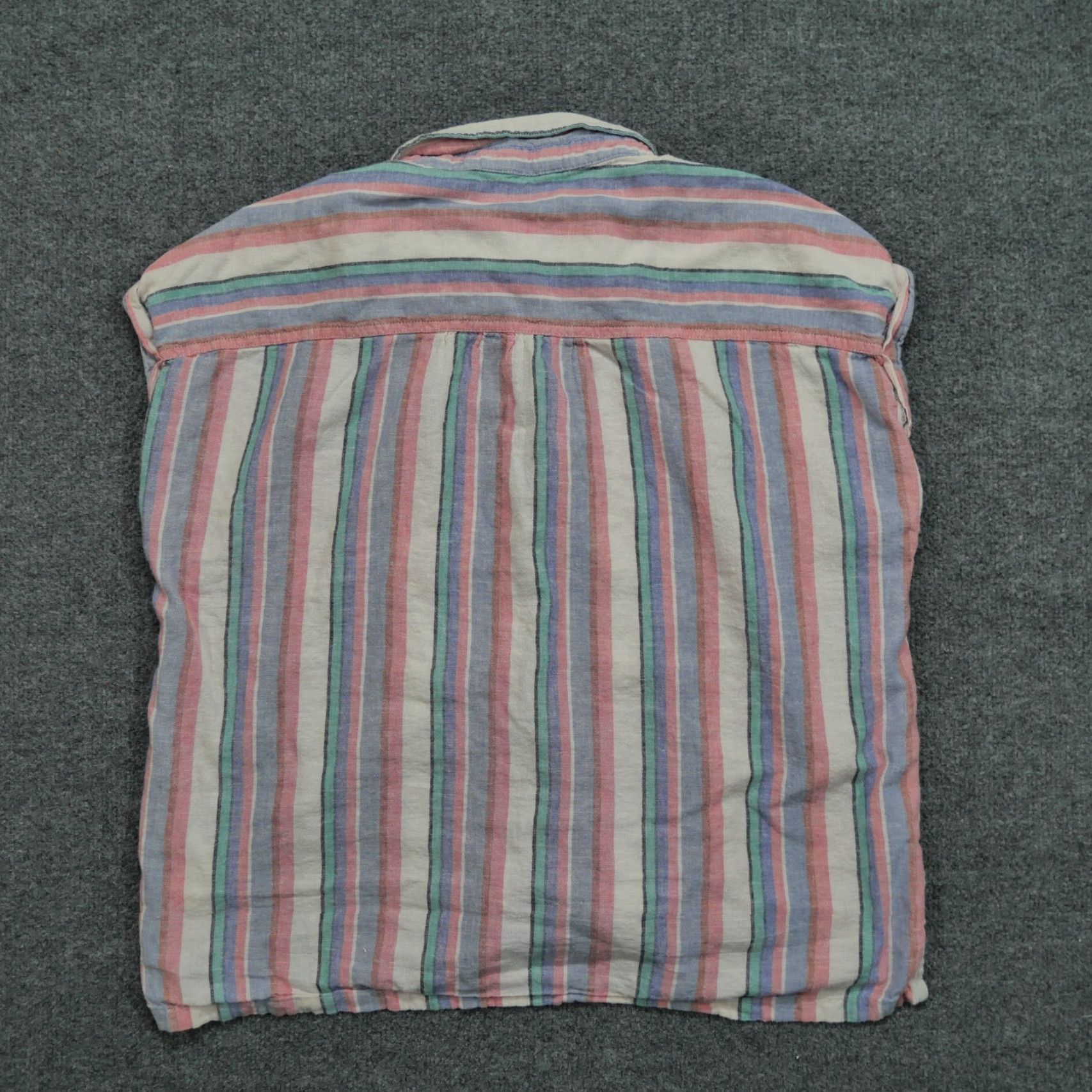 Orvis Orvis Shirt Womens L Blue Pink Striped Button Up Linen Blend Size L / US 10 / IT 46 - 7 Thumbnail