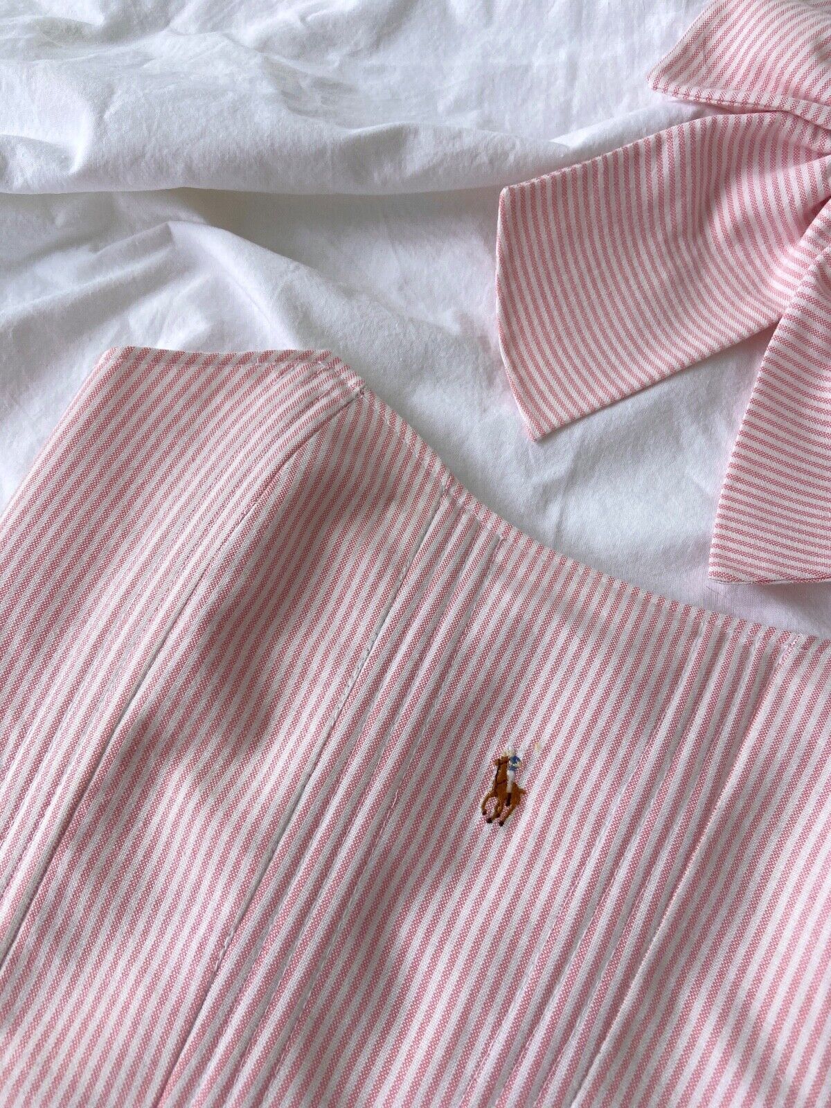 Handmade Handmade Polo Ralph Lauren Sriped Pink Crop Top Corset Size S / US 4 / IT 40 - 4 Thumbnail
