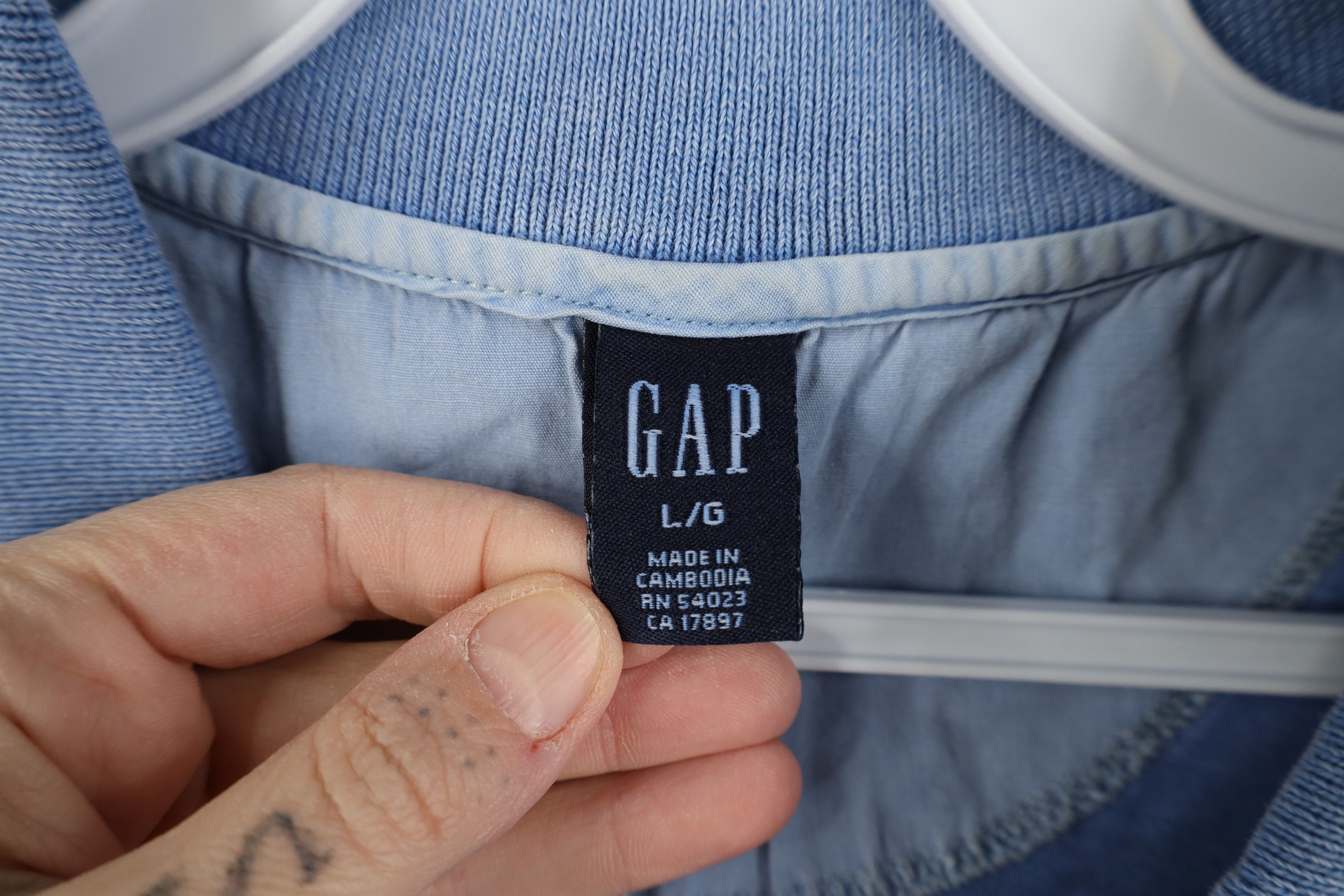 Gap Vintage 90s Y2K Gap Pigment Dye Rugby Polo Shirt Blue Cotton Size US L / EU 52-54 / 3 - 5 Thumbnail