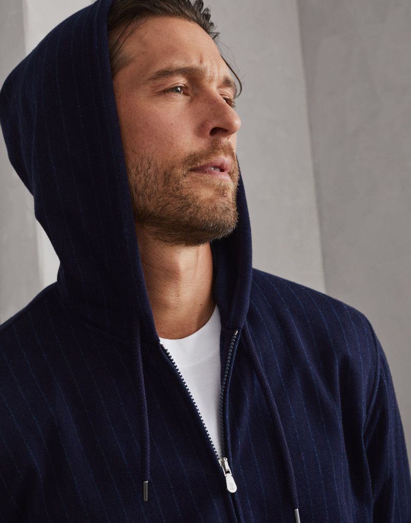 Brunello Cucinelli o1w1db10326 Cardigan Sweatshirt in Medium Blue Size US M / EU 48-50 / 2 - 5 Thumbnail