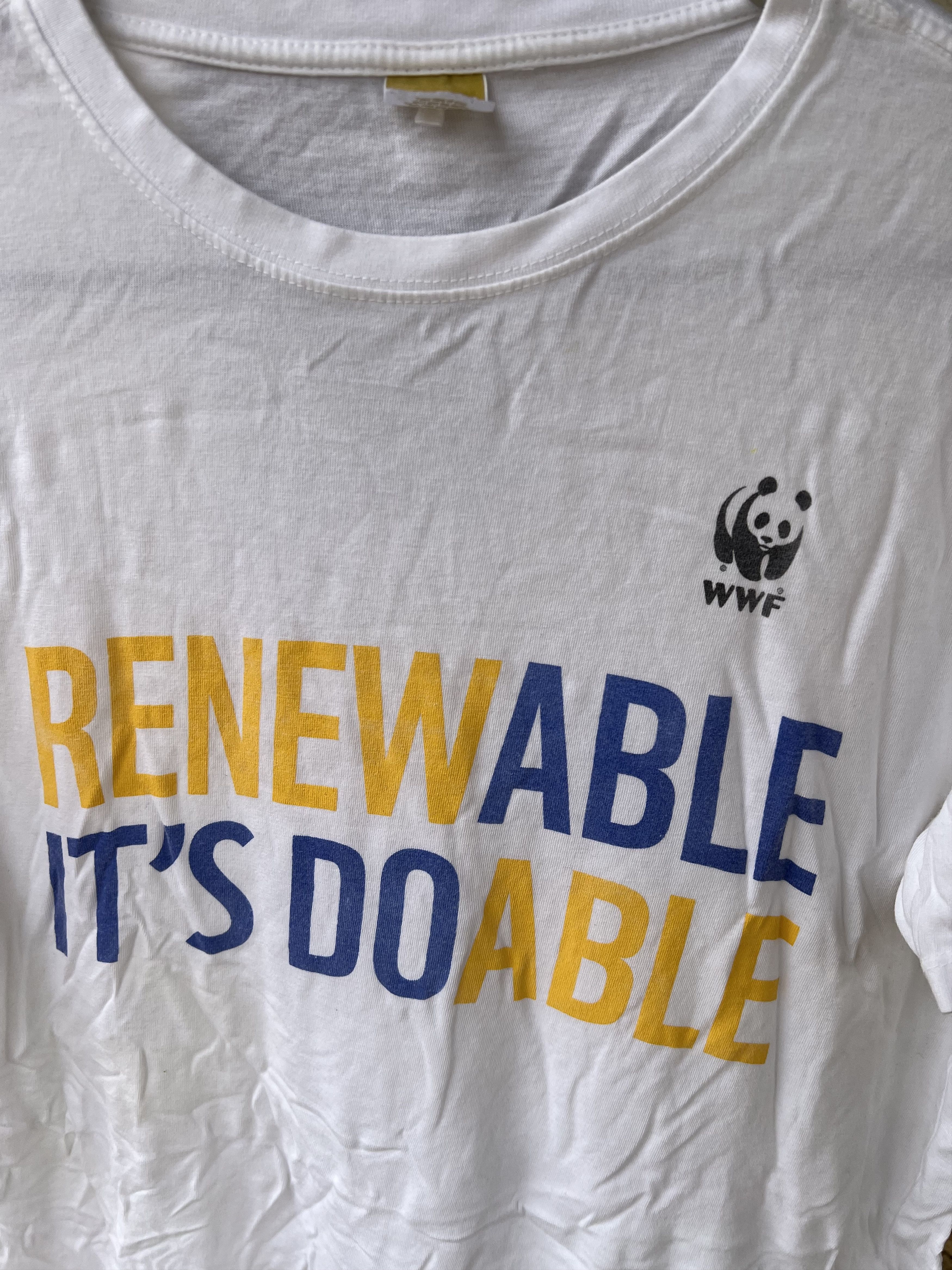 Vintage World Wildlife Fund Tee (Fits Small) Renewable is Doable Size US M / EU 48-50 / 2 - 2 Thumbnail